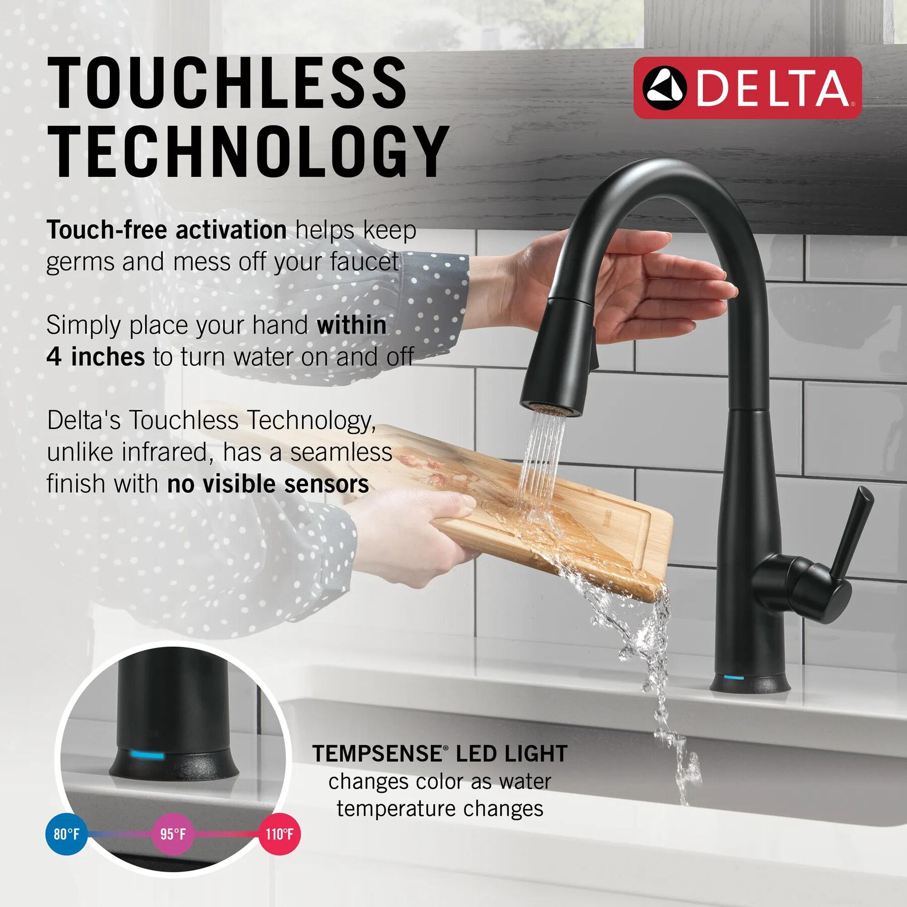 Touch<sub>2</sub>O&reg; Technology Kitchen Faucet with Touchless Technology (Recertified)