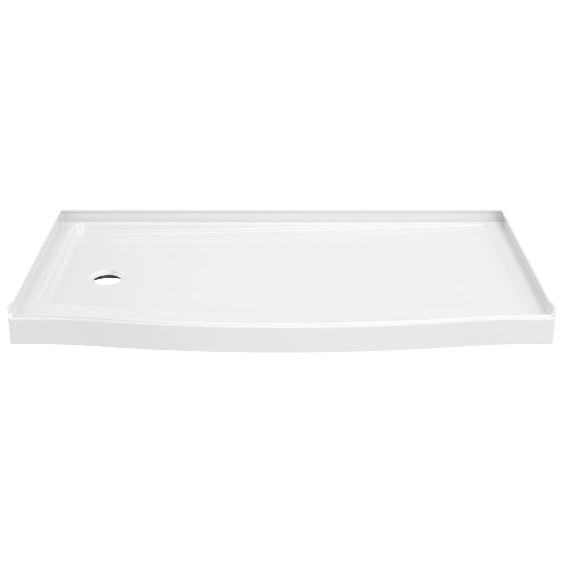 60 x 32" Curved Alcove Shower Base with Left Drain
