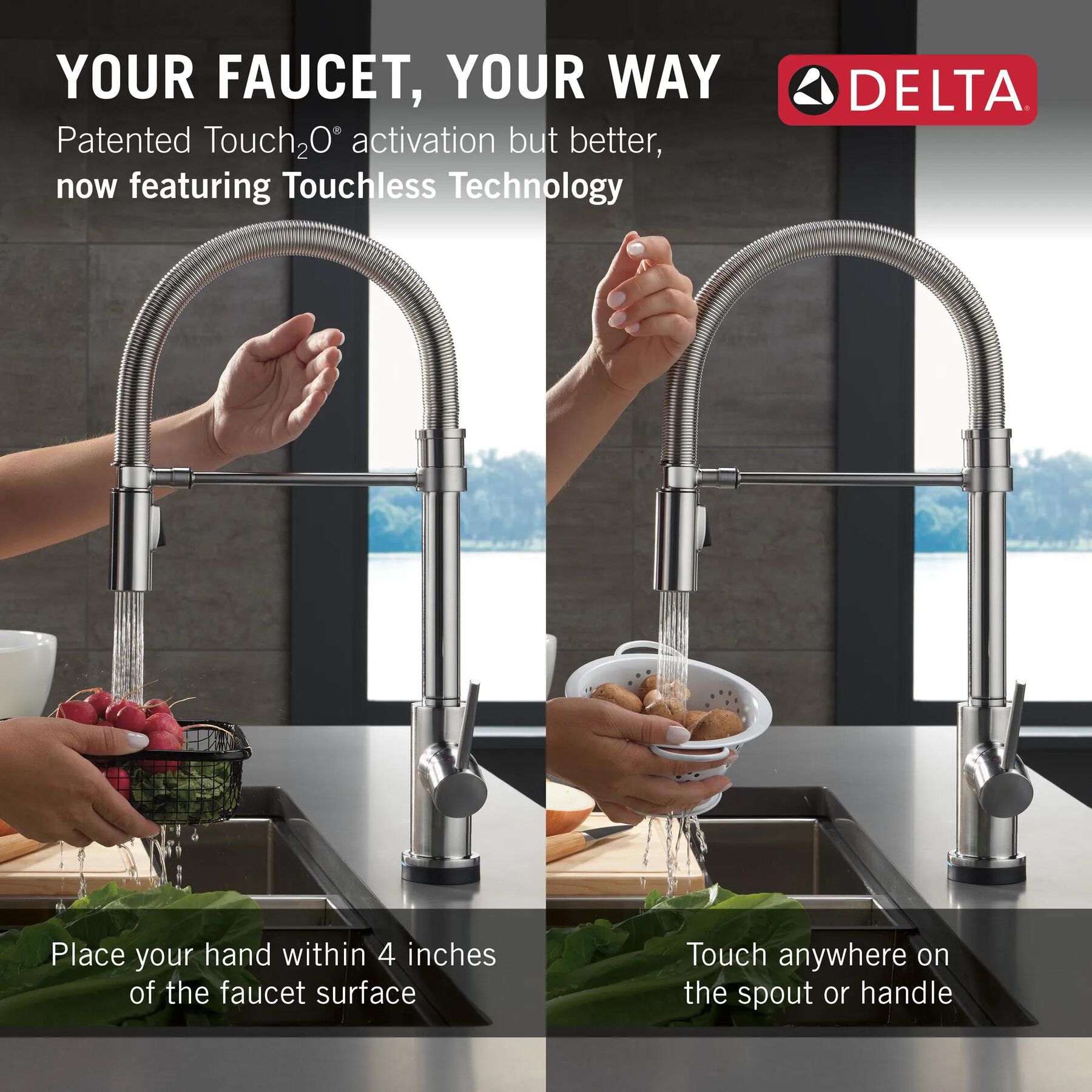 Touch<sub>2</sub>O&reg; Technology Kitchen Faucet with Touchless Technology