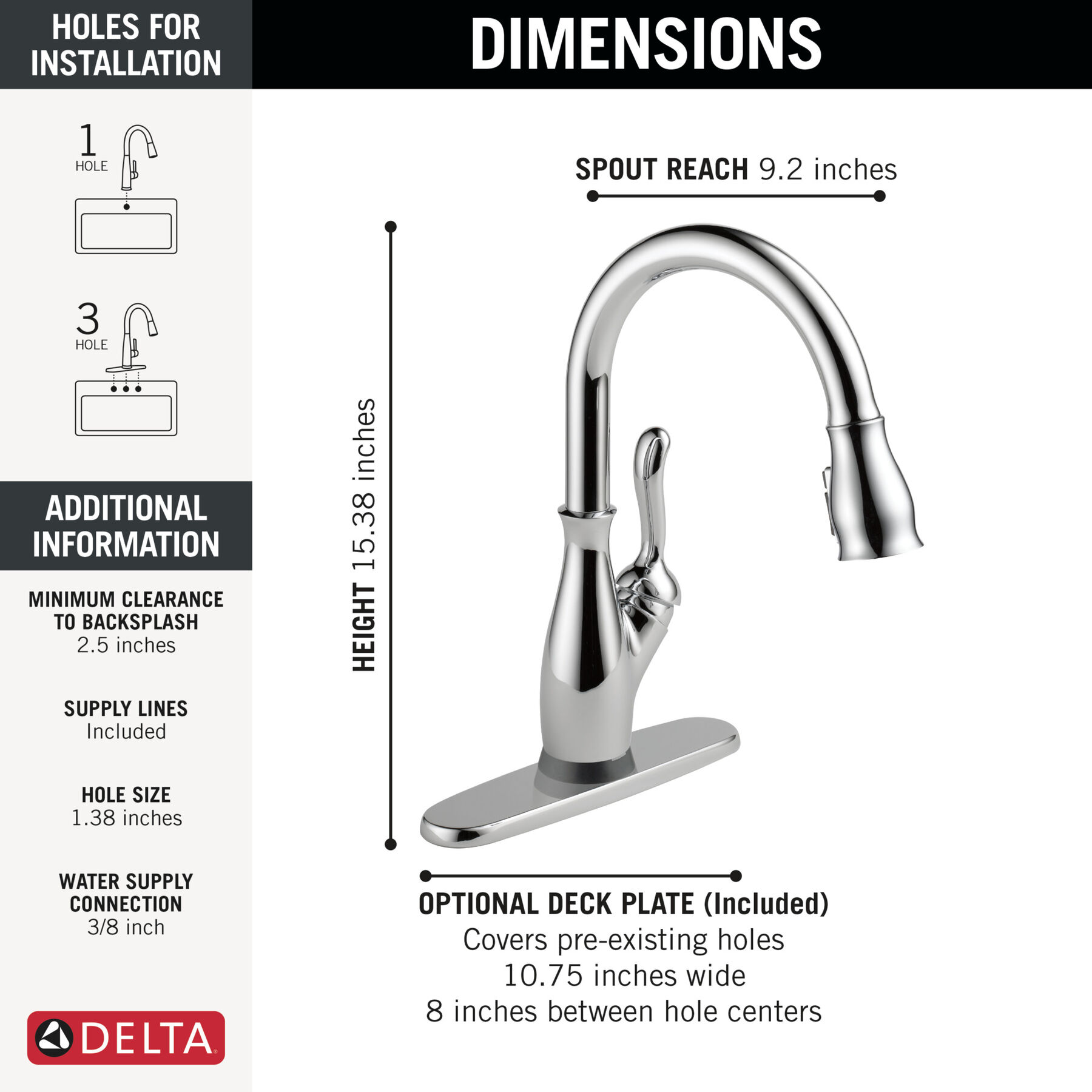 Touch<sub>2</sub>O&reg; Technology Kitchen Faucet with Touchless Technology