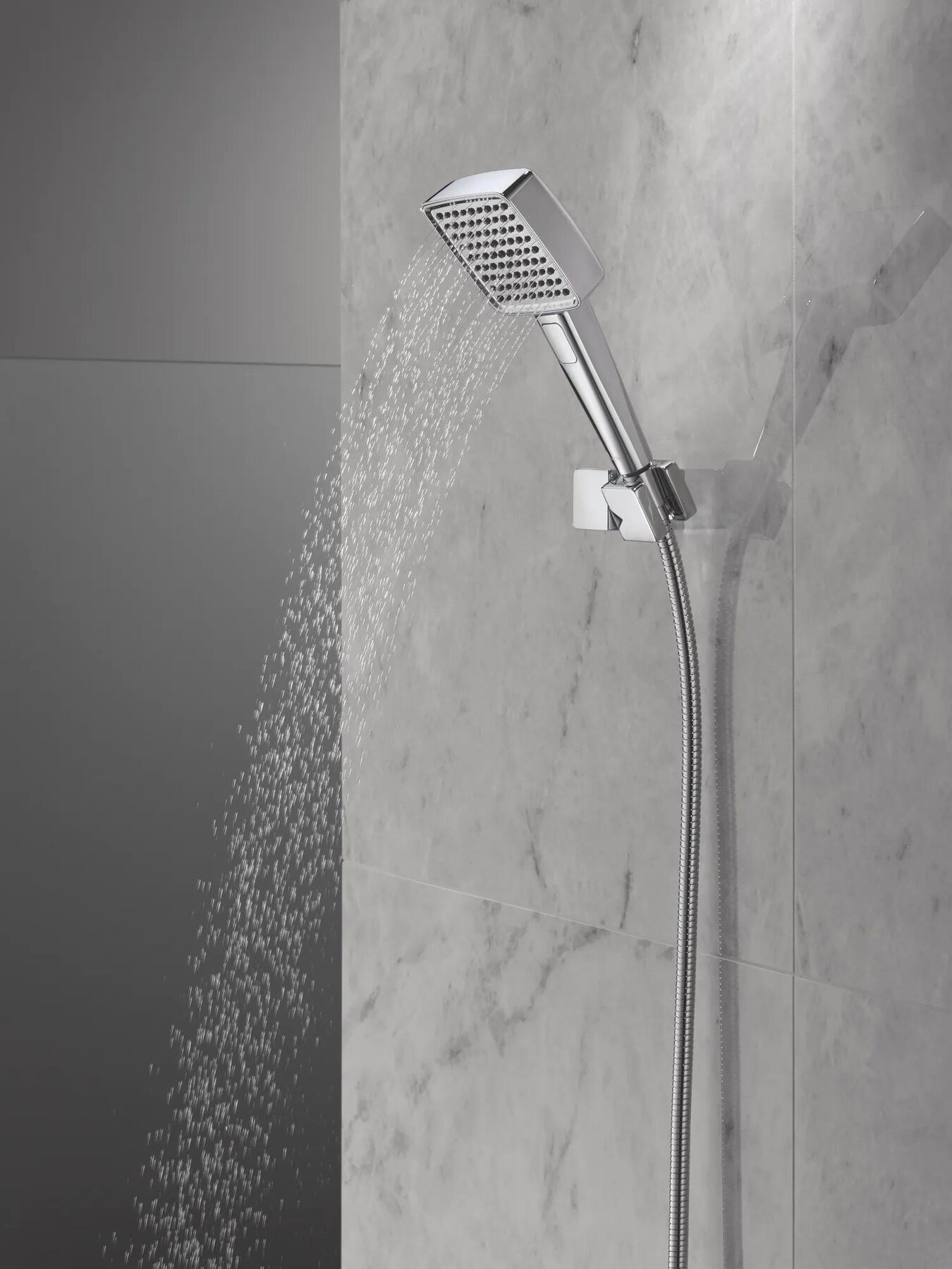 4-Setting Hand Shower with Wall Mount featuring FeatherRain&trade; Spray