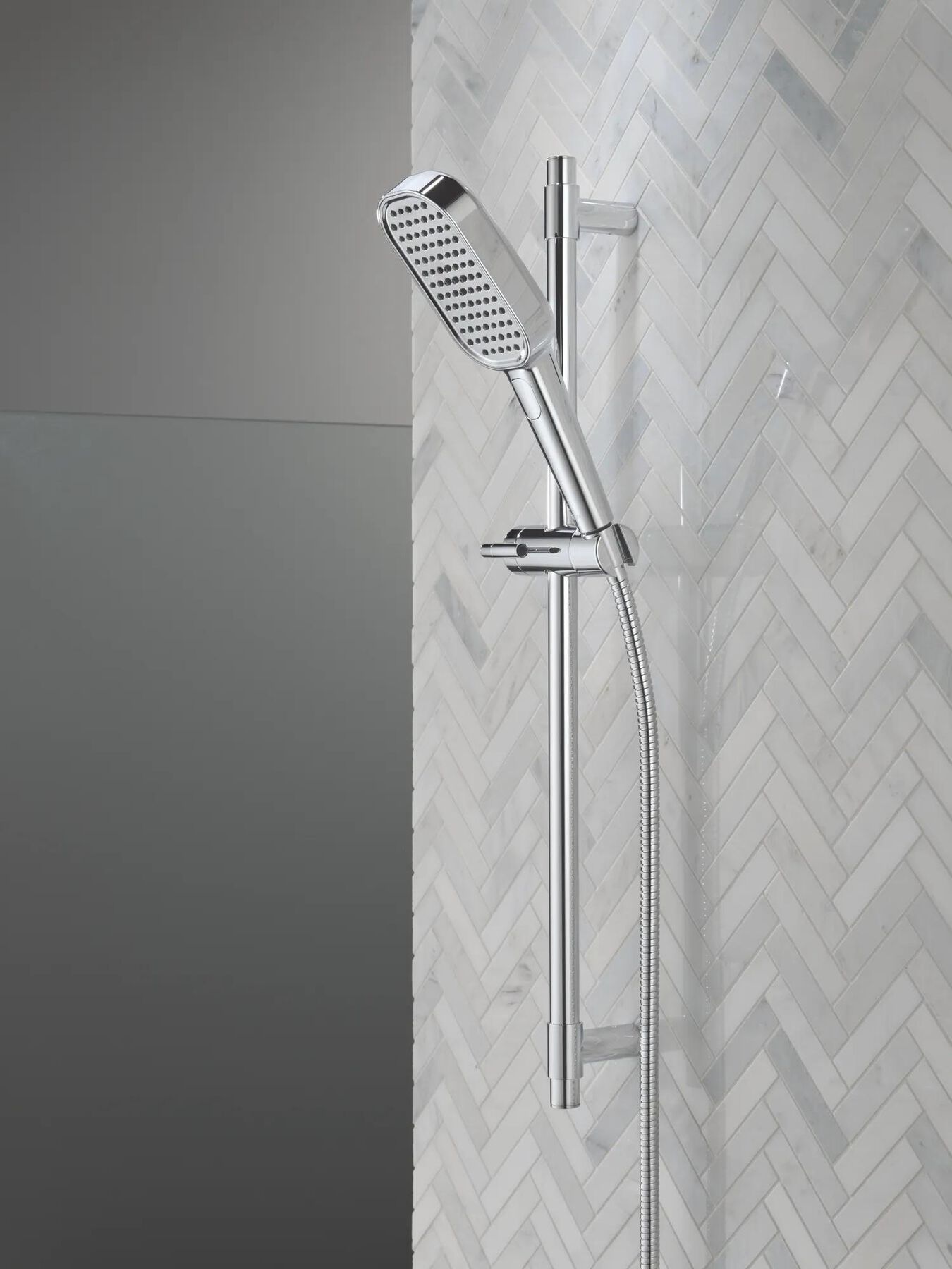 4-Setting Hand Shower with Slide Bar featuring FeatherRain&trade; Spray