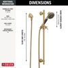Premium 3-Setting Slide Bar Hand Shower with Wall Elbow (Recertified)