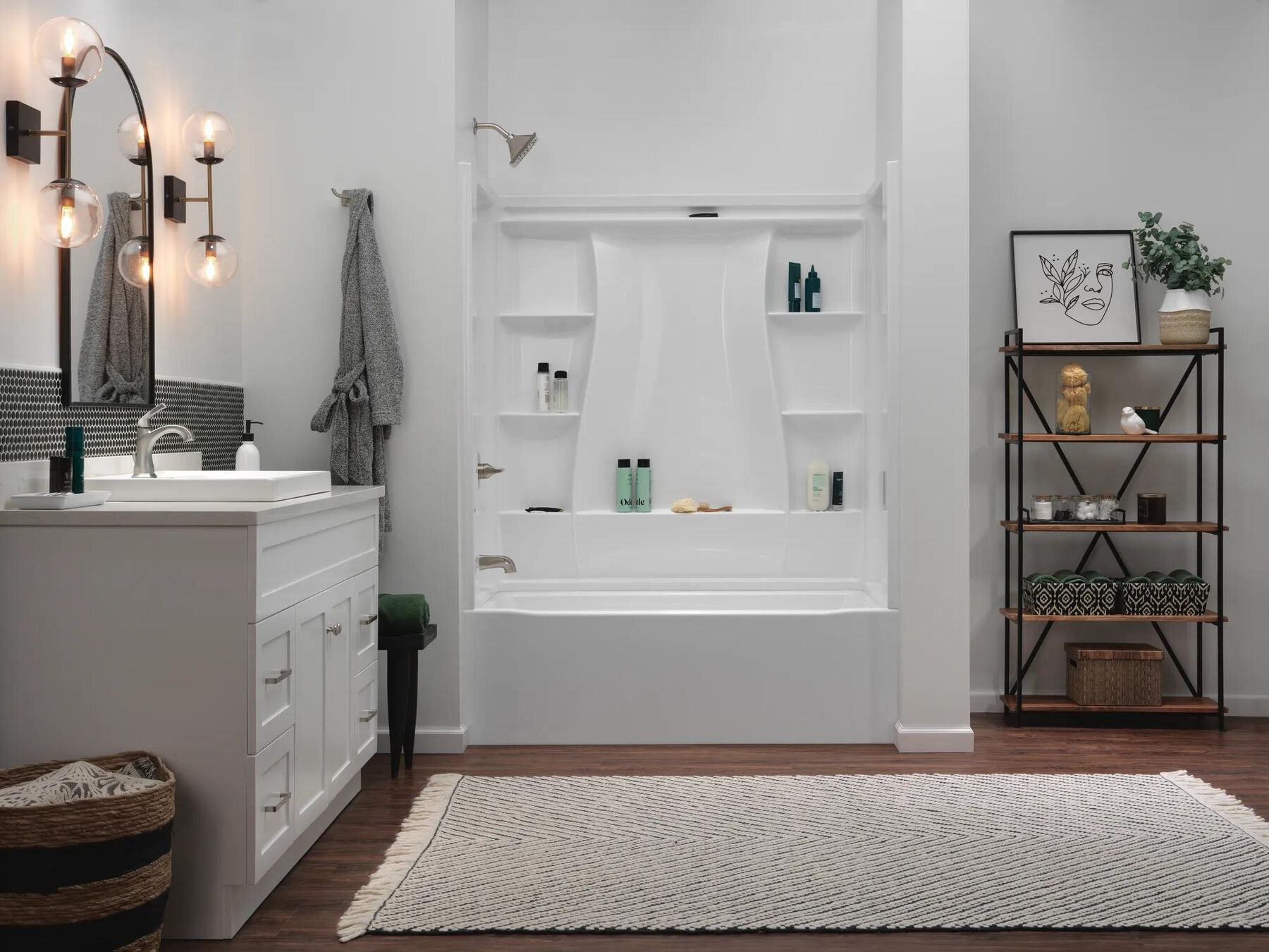 60x30 Alcove Bathtub Bundle - Left