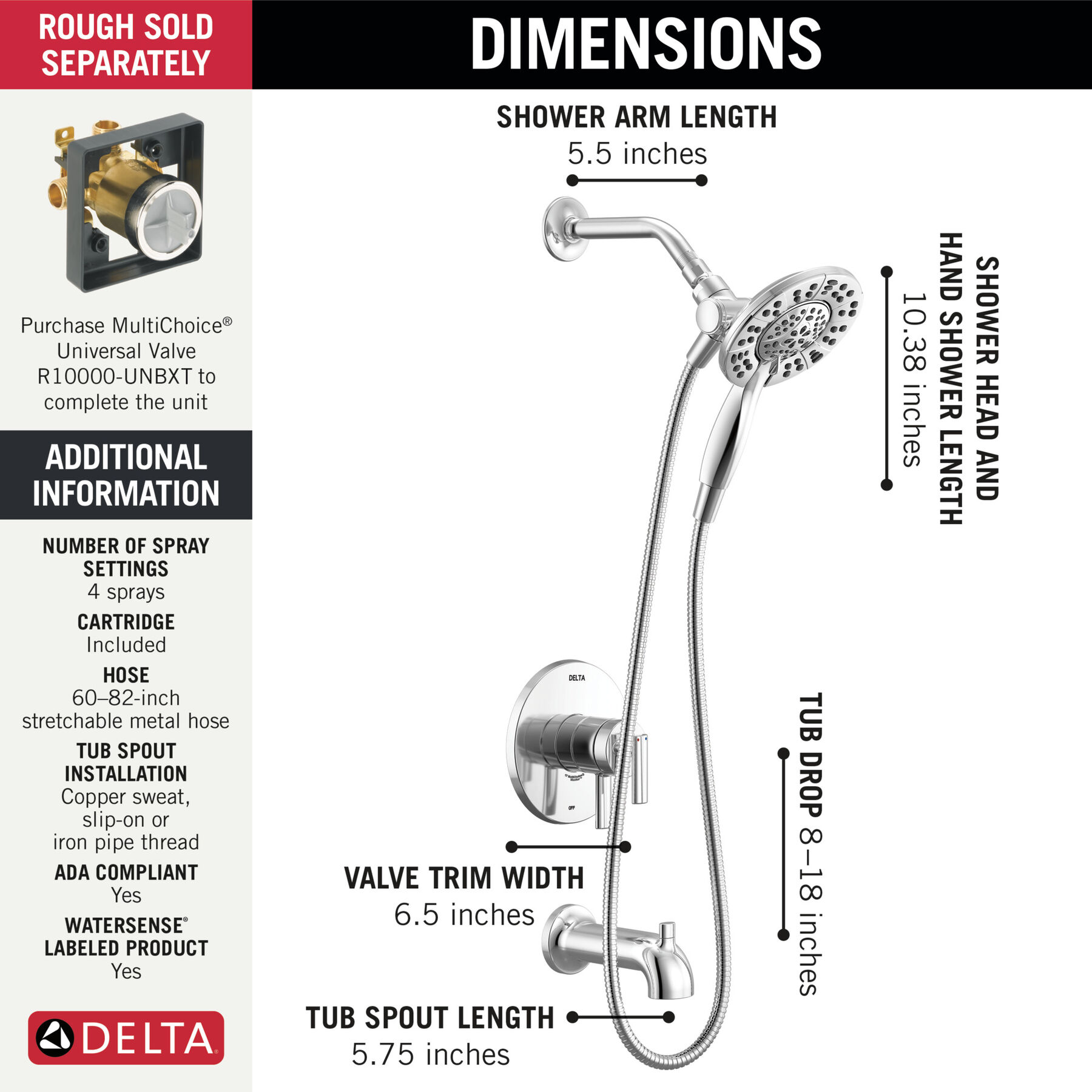 Monitor&nbsp;17 Series Tub & Shower Trim with In2ition&reg;