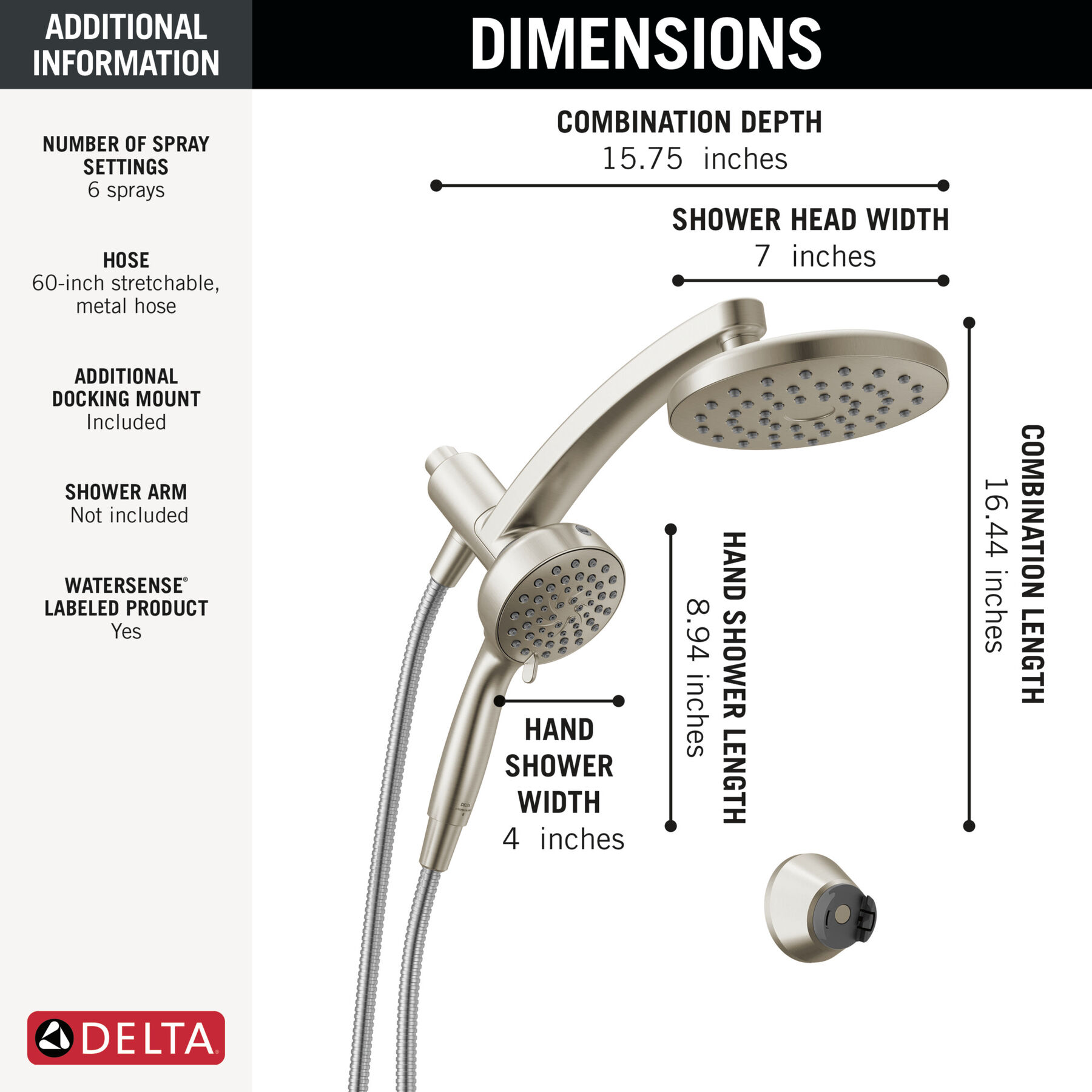 PivotPro&trade;&nbsp;3-in-1 Combination Shower