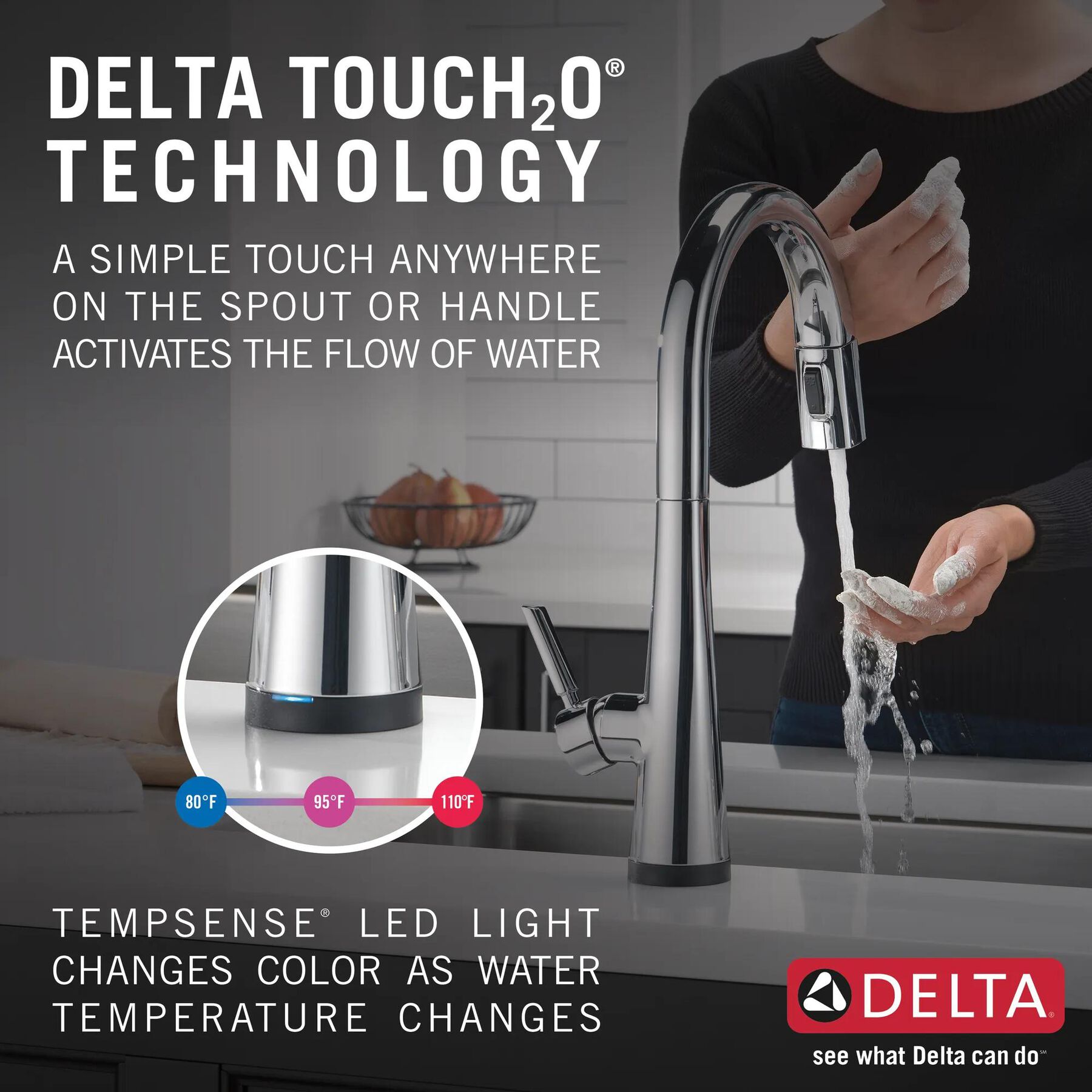 Single Handle Pull-Down Kitchen Faucet With Touch<sub>2</sub>O&reg;  Technology