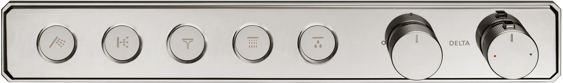 Traditional High Flow Push Button Thermostatic Trim - 5 Outlet