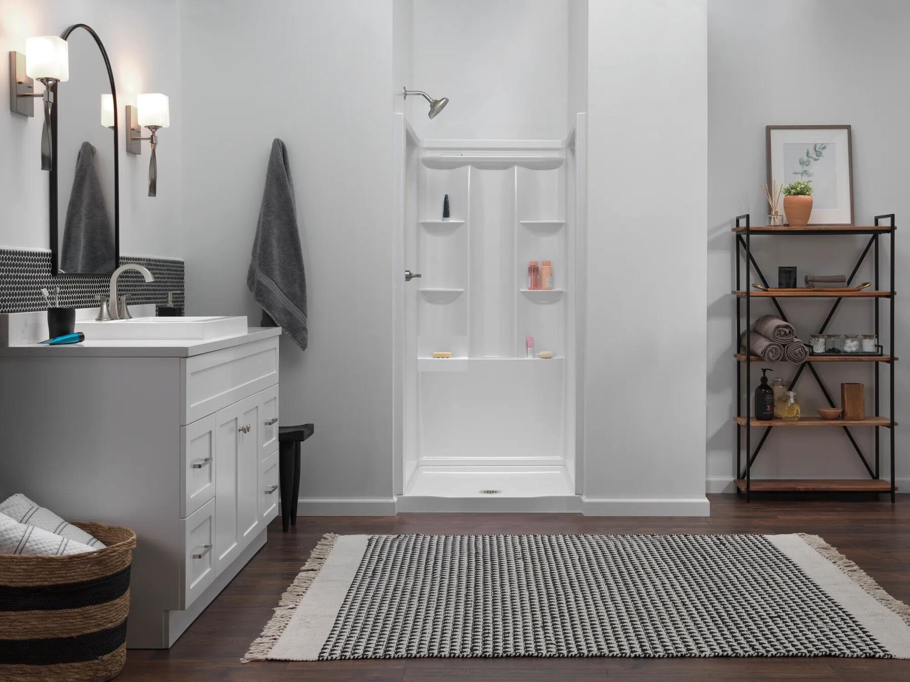 36x36 Alcove Shower Base and Wall Set Bundle