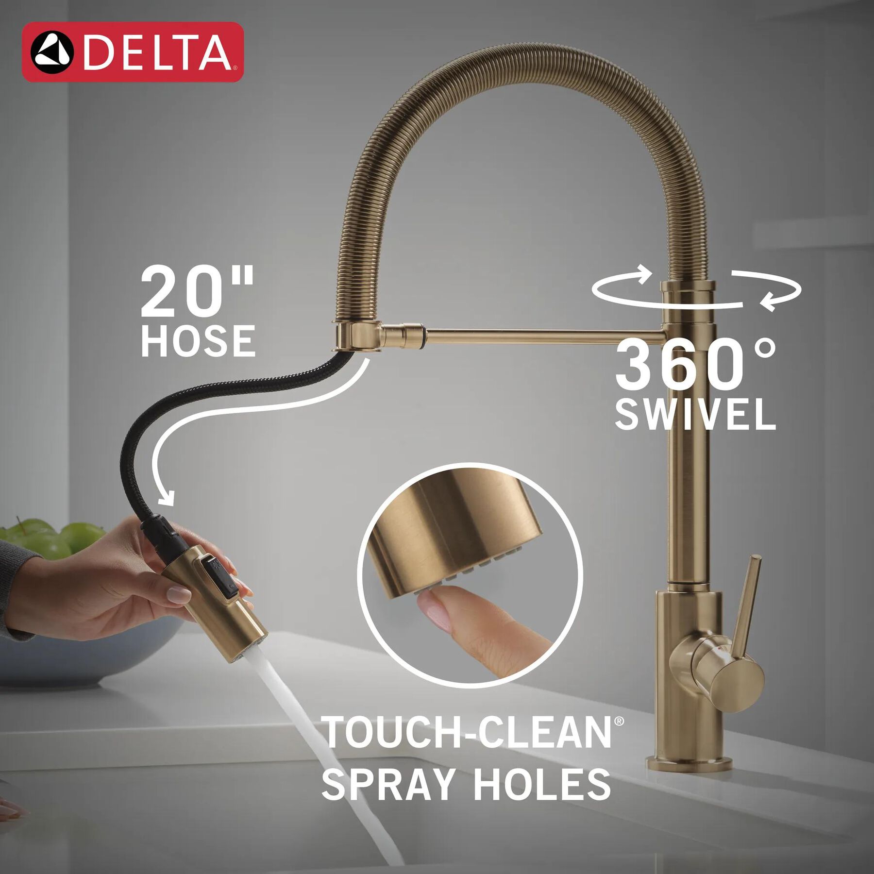 Single-Handle Pull-Down Spring Kitchen Faucet