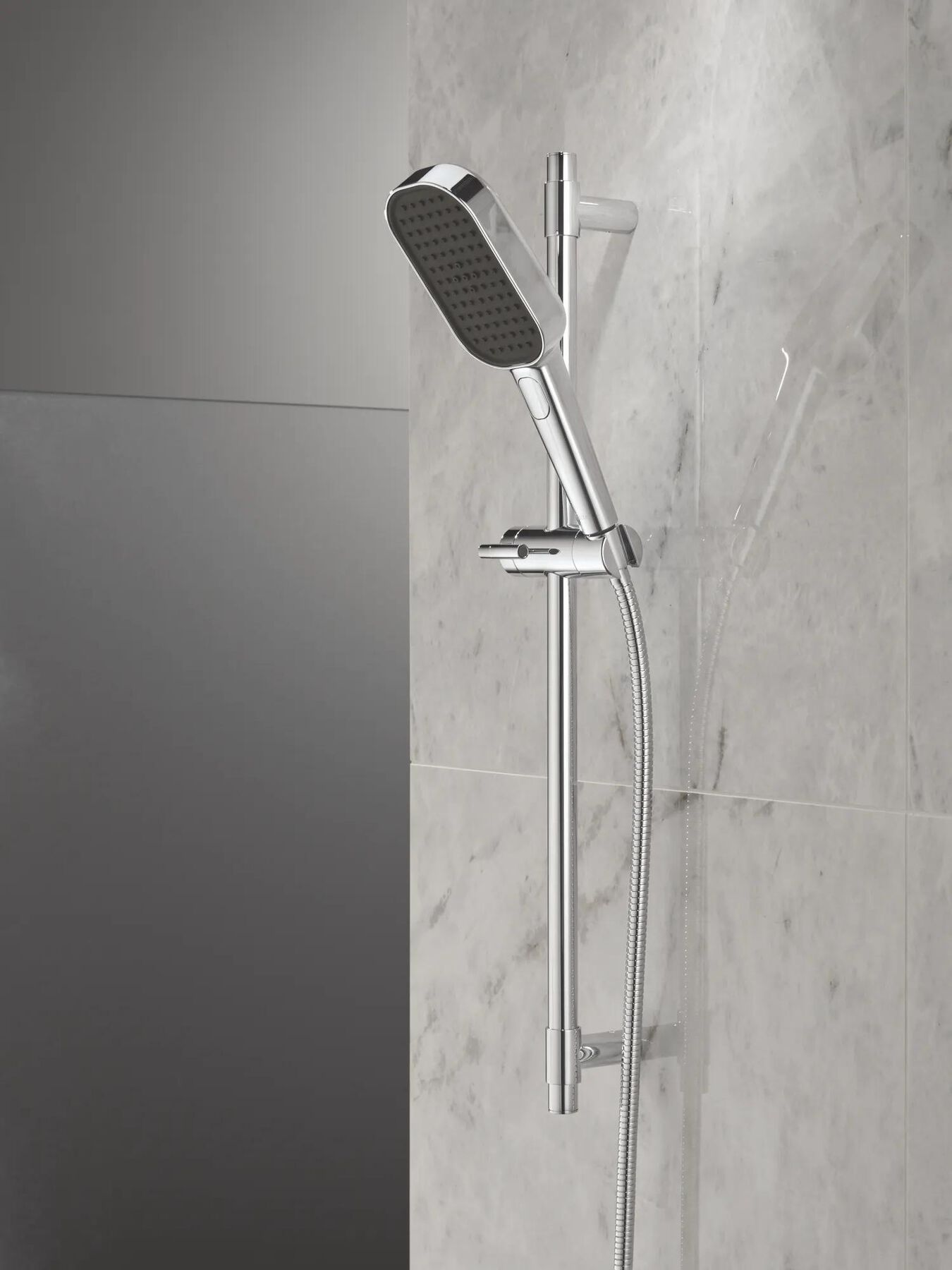 4-Setting Hand Shower with Slide Bar featuring FeatherRain&trade; Spray