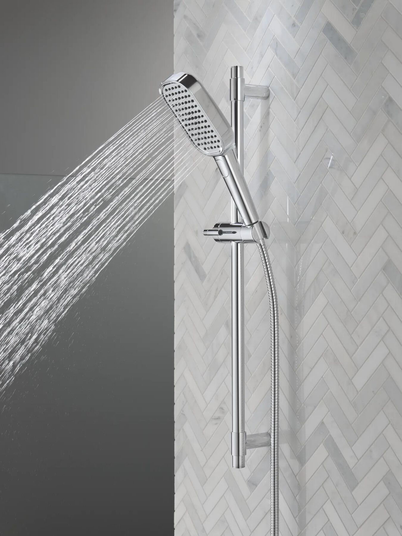 4-Setting Hand Shower with Slide Bar featuring FeatherRain&trade; Spray