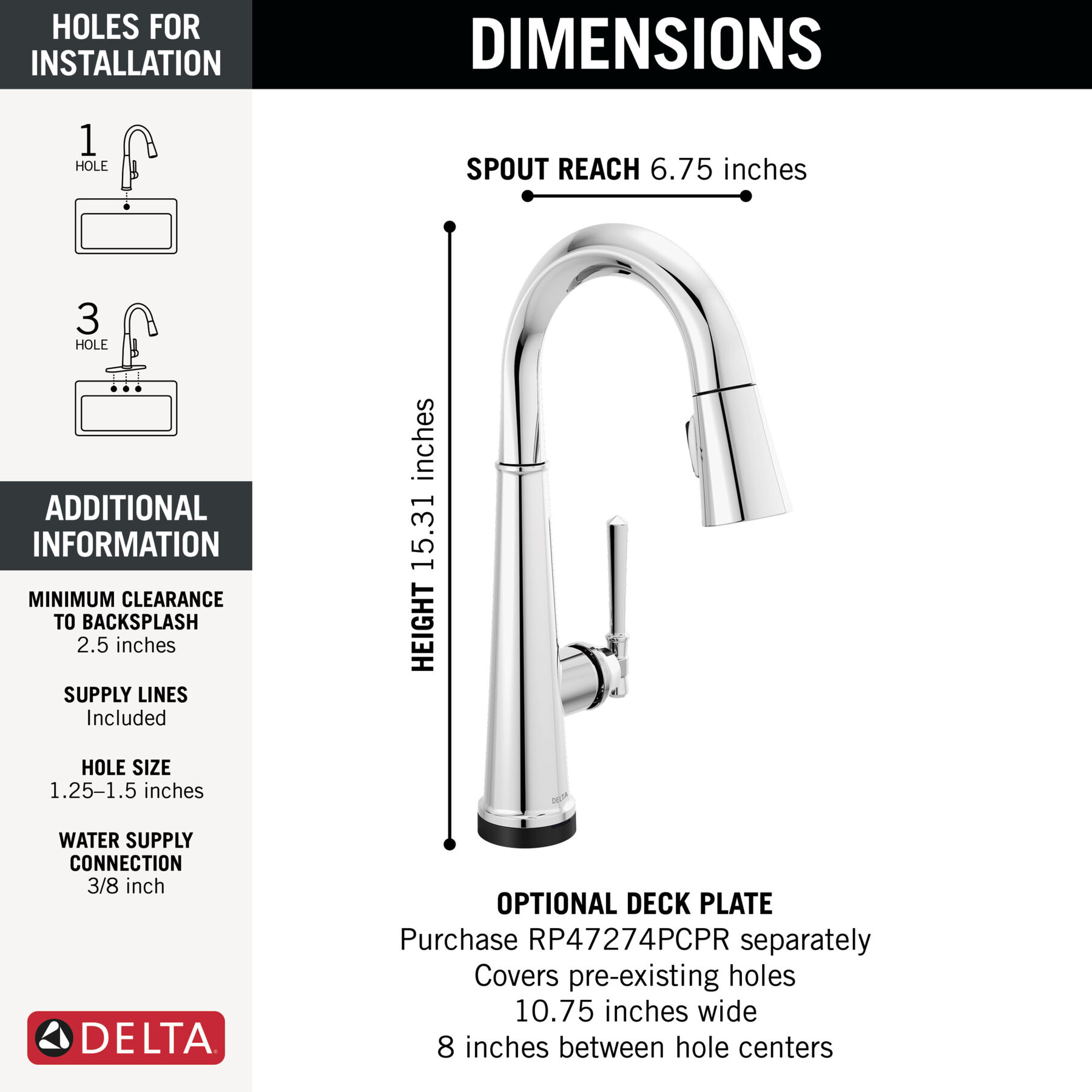 Touch2O&reg; Bar / Prep Faucet with Touchless Technology