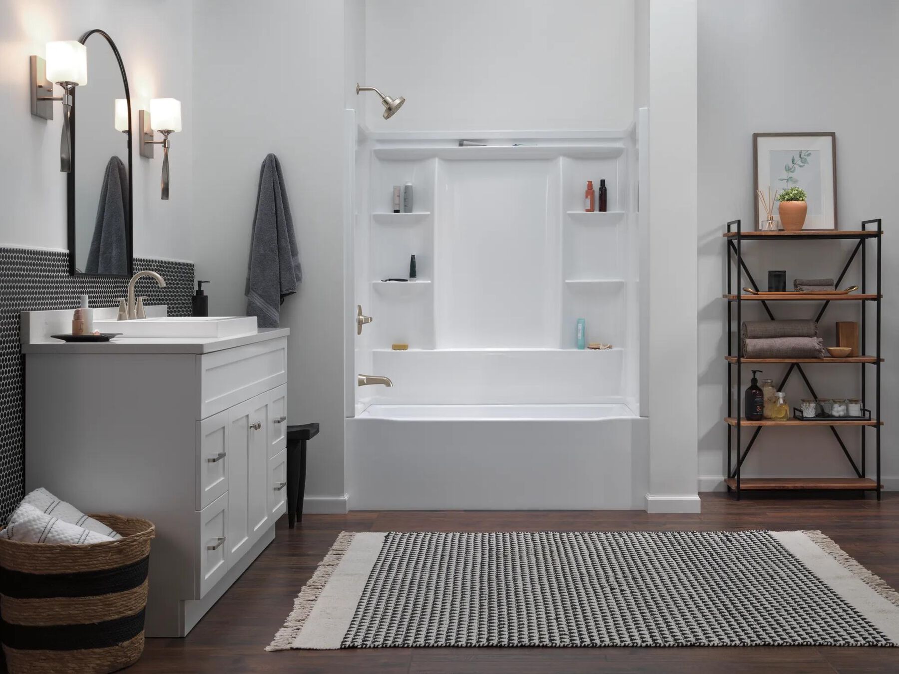 60x30 Alcove Bathtub, Wall Set, Trim and Drain Bundle - Left Drain