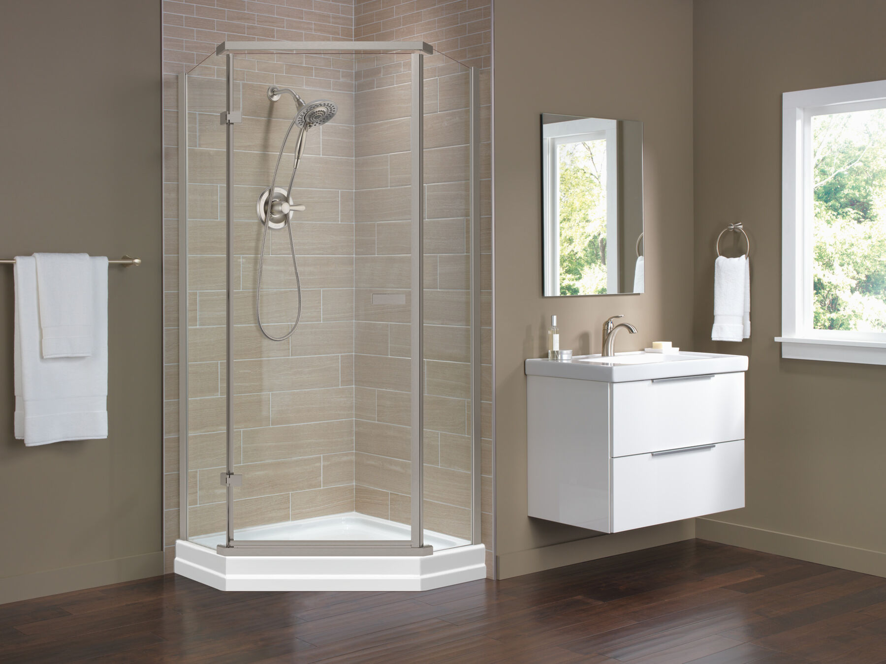 38" Frameless Neo Angle Shower Enclosure