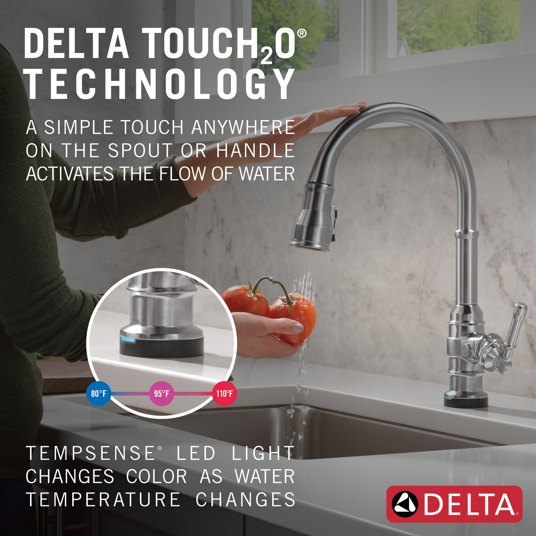 Touch<sub>2</sub>O&reg; Technology Kitchen Faucet with Touchless Technology