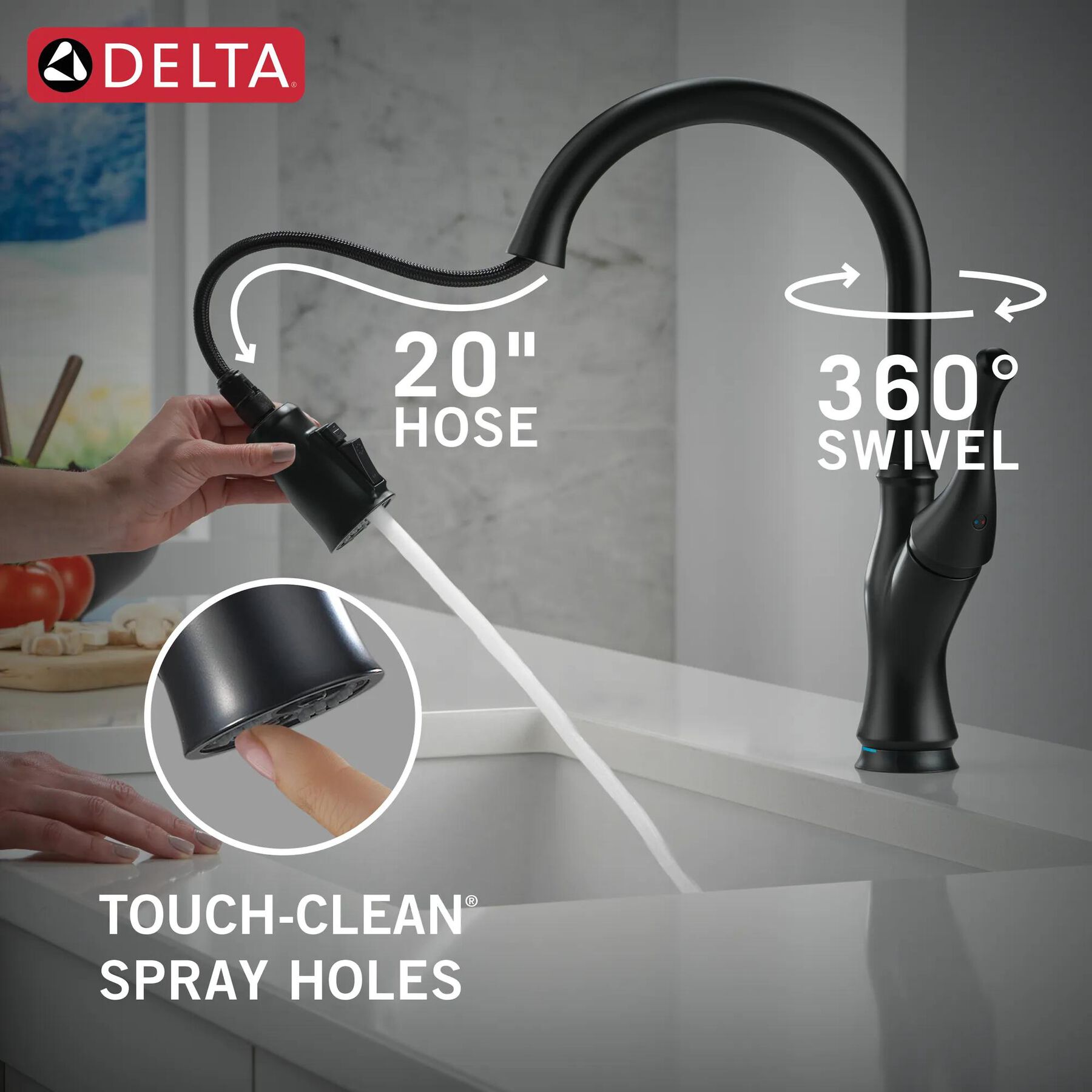 Touch<sub>2</sub>O&reg; Technology Kitchen Faucet with Touchless Technology