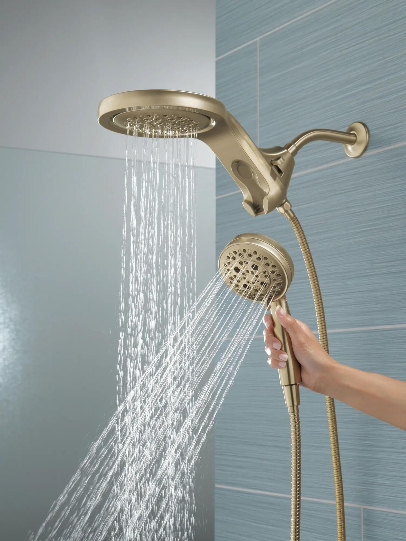 HydroRain&reg; H2Okinetic&reg; 5-Setting Two-in-One Shower Head (Recertified)