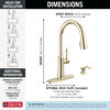 Single Handle Pull-Down Kitchen Faucet with Soap Dispenser and ShieldSpray Technology