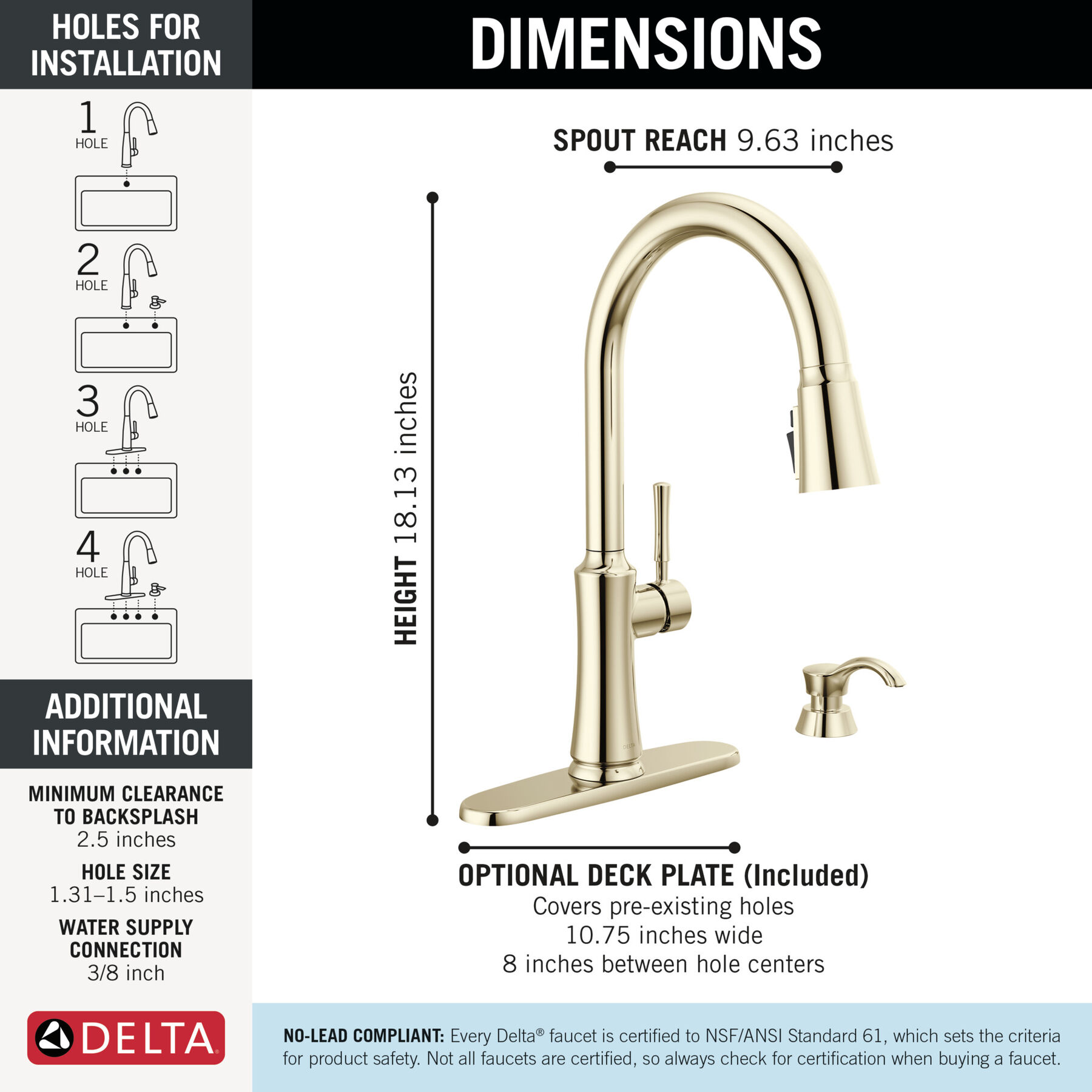 Single Handle Pull-Down Kitchen Faucet with Soap Dispenser and ShieldSpray Technology