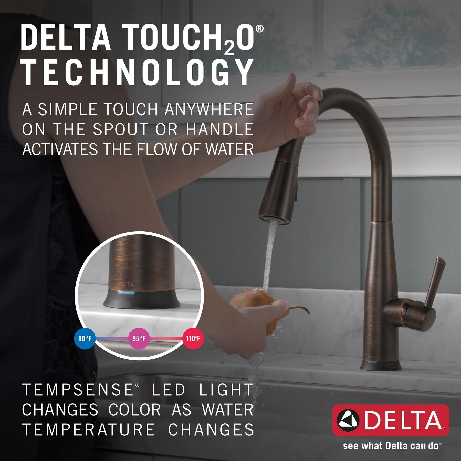VoiceIQ&reg; Single Handle Pull-Down Faucet with Touch<sub>2</sub>O&reg; Technology