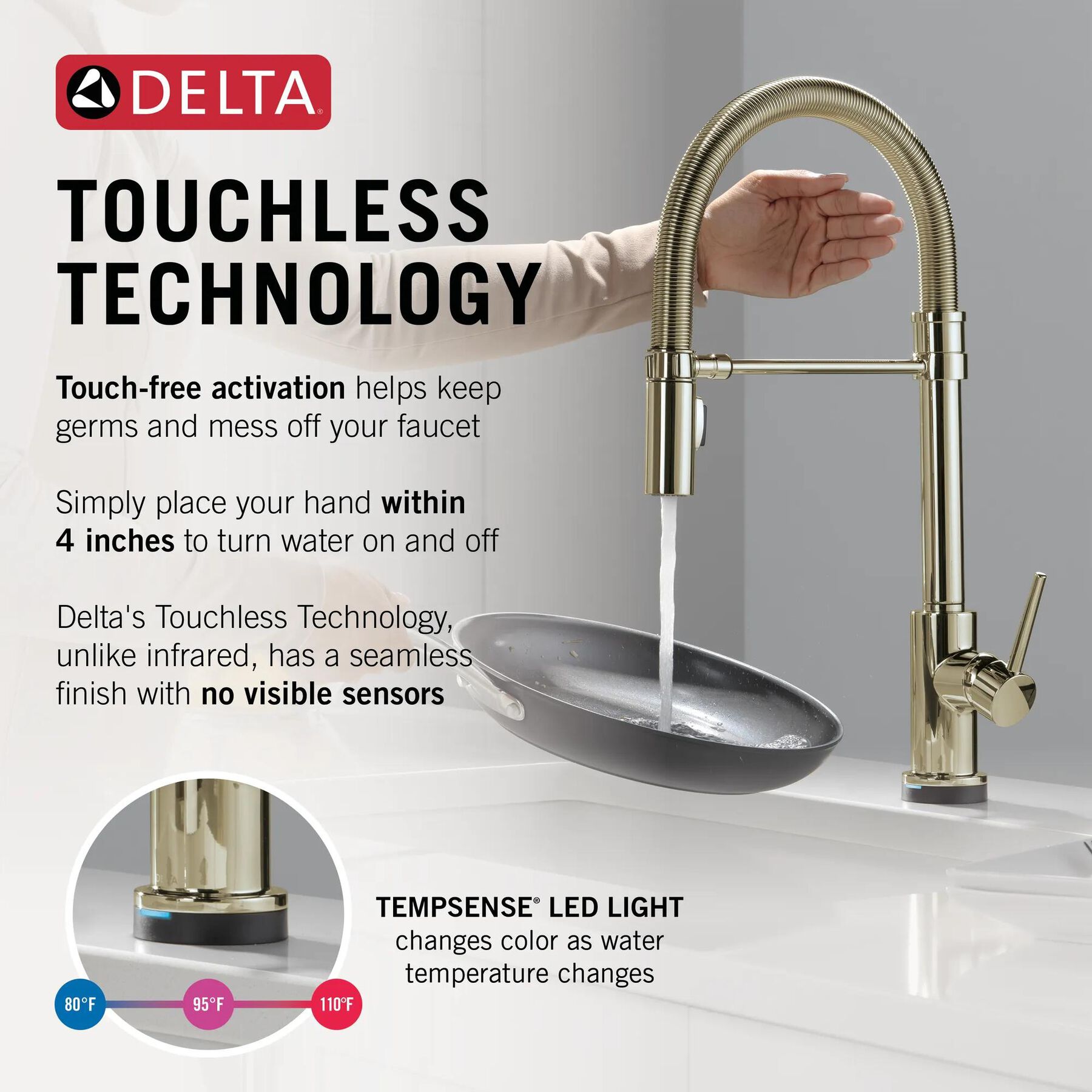 Touch<sub>2</sub>O&reg; Technology Kitchen Faucet with Touchless Technology