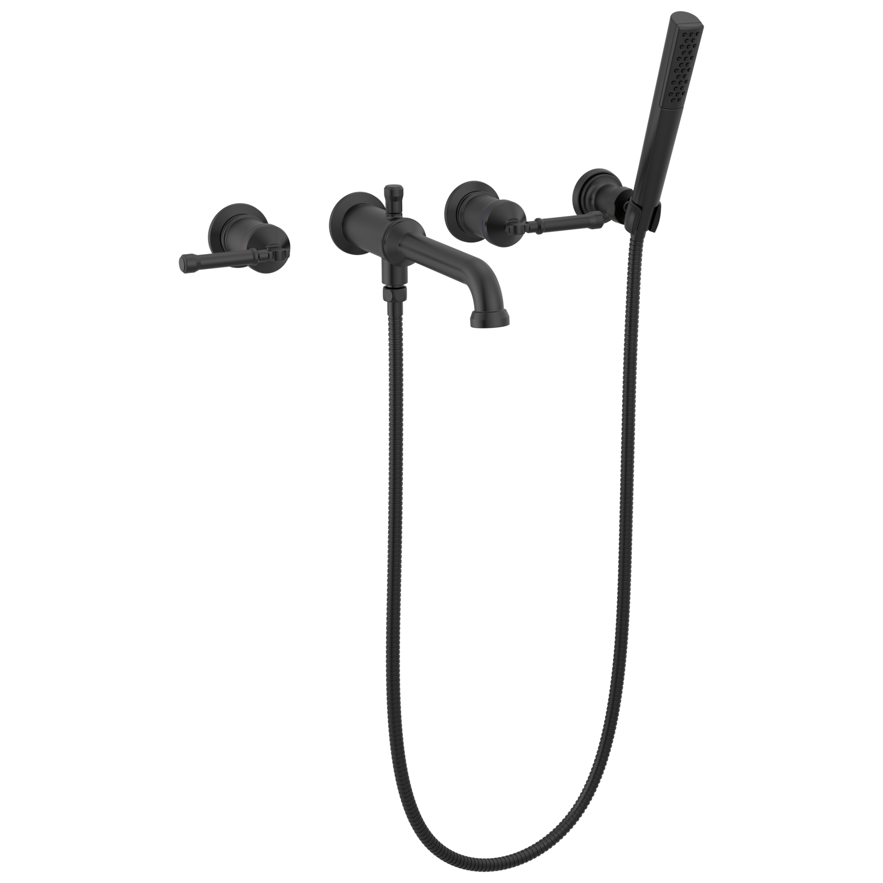 Wall Mount Tub Filler Trim with Hand Shower - Less Handles