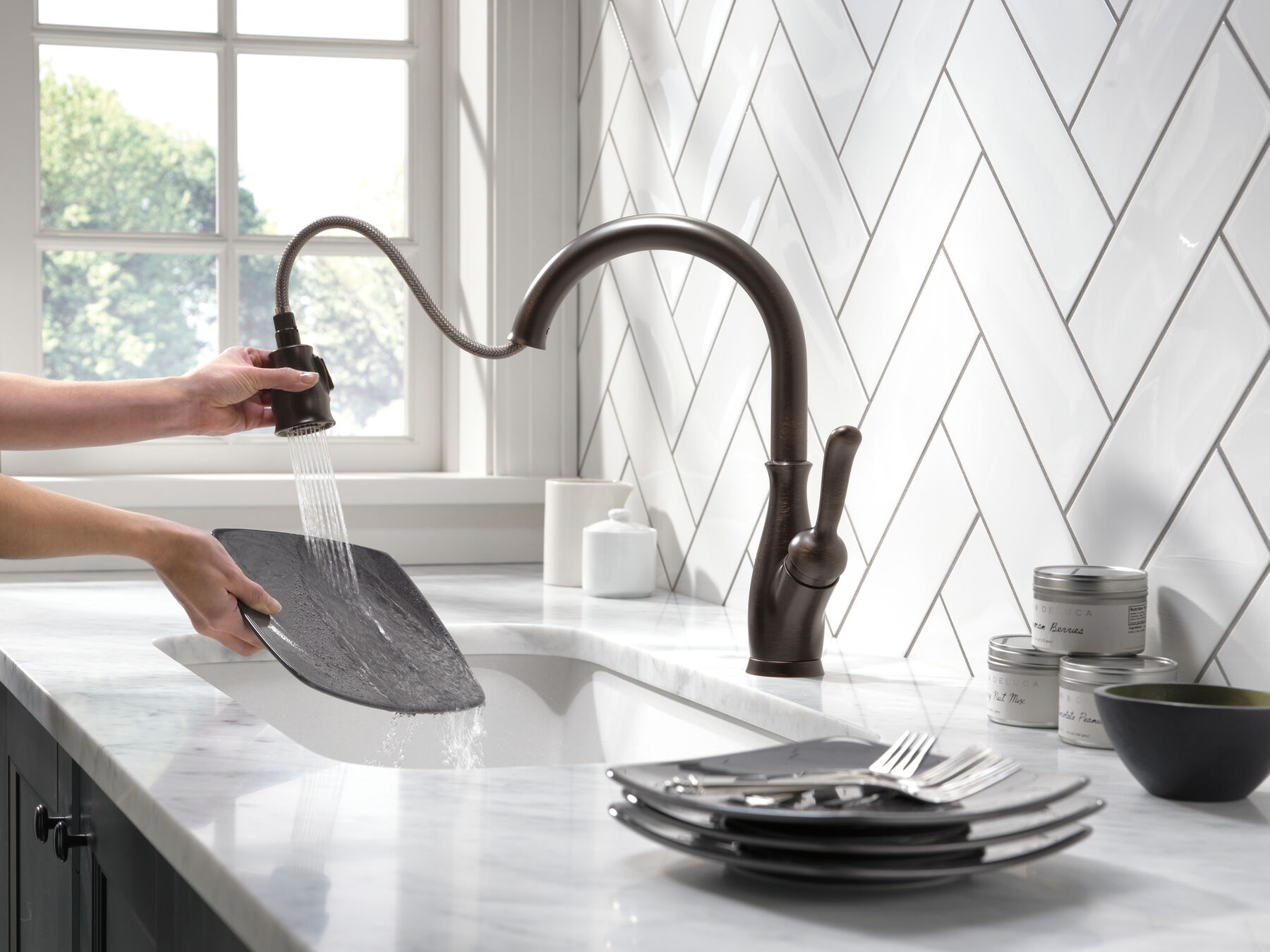 Single Handle Pull-Down Kitchen Faucet with ShieldSpray&reg; Technology