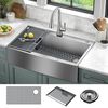 36&rdquo; Retrofit Farmhouse Apron Front 16 Gauge Stainless Steel Single Bowl Kitchen Sink for Undermount / Drop-In Installation with Accessories