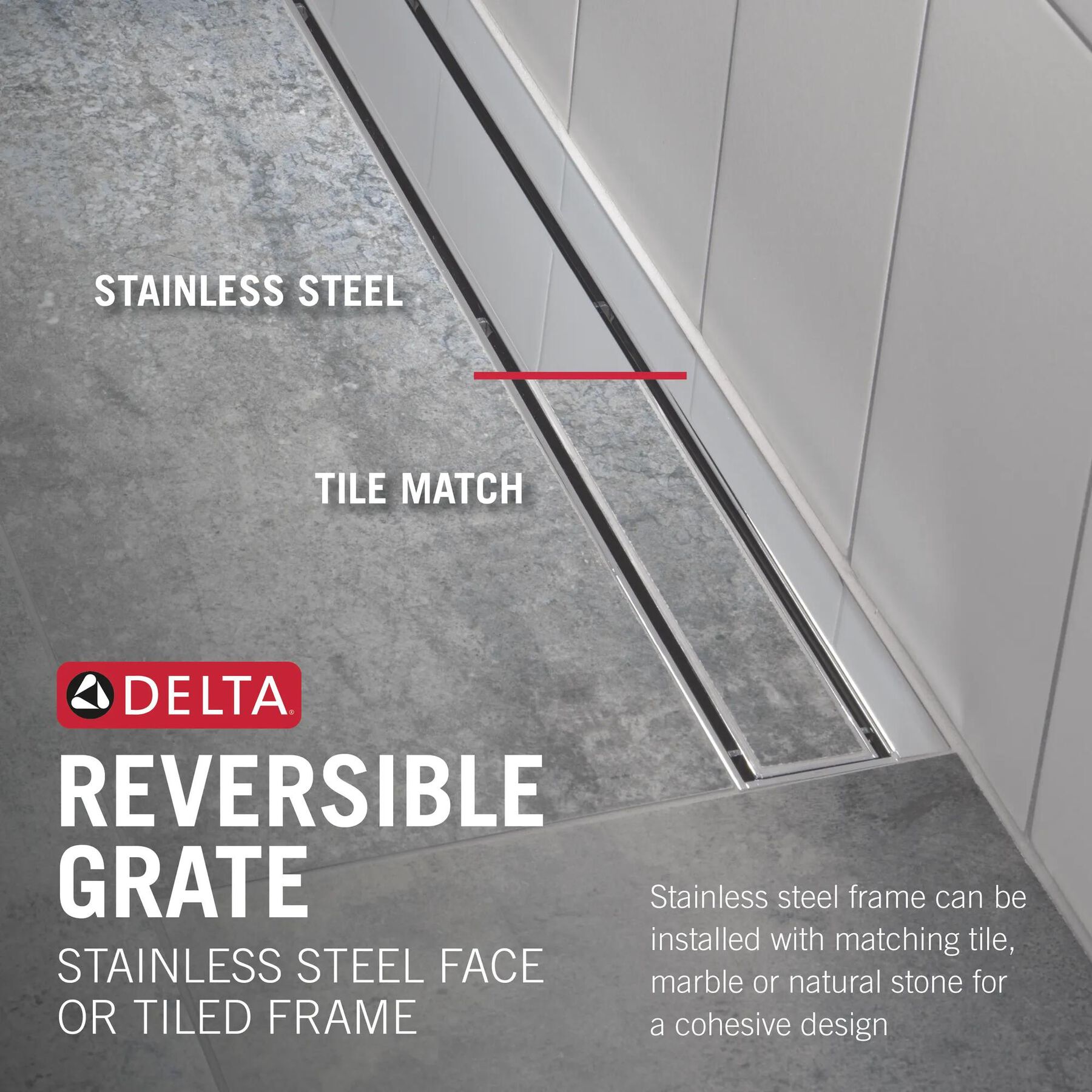 36" Reversible Linear Shower Drain Trim