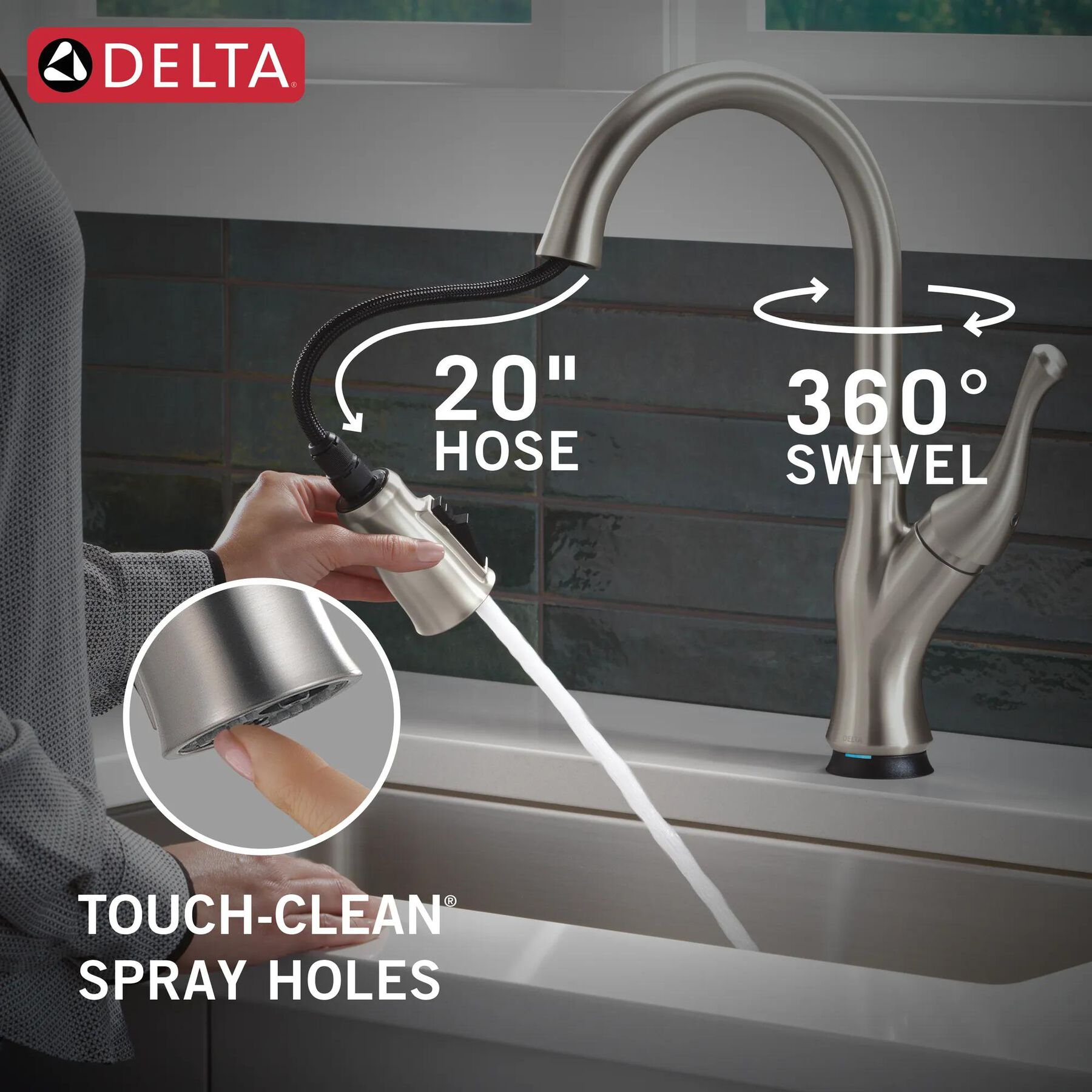Touch<sub>2</sub>O&reg; Technology Kitchen Faucet with Touchless Technology