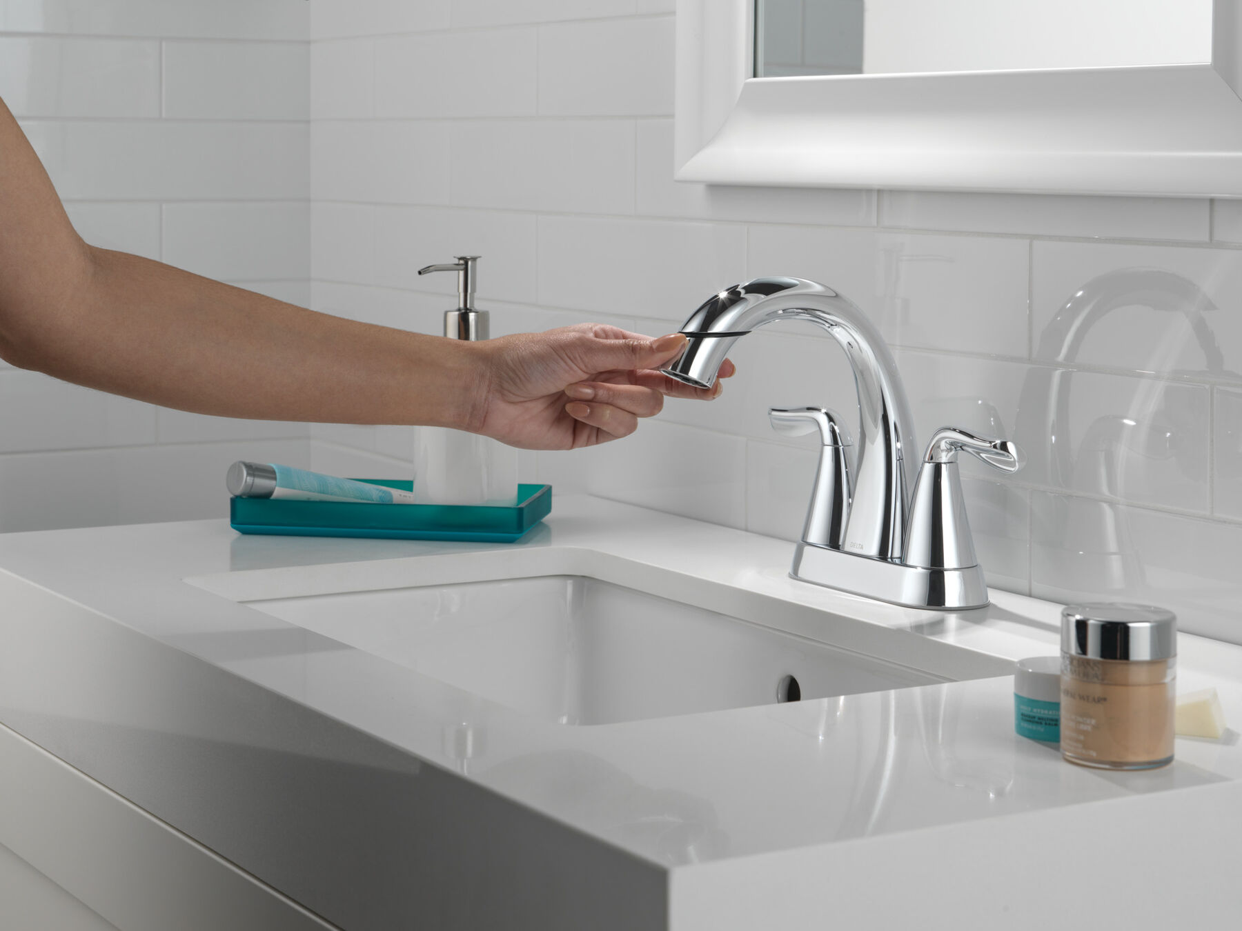 Two Handle Centerset Pull-Down Bathroom Faucet