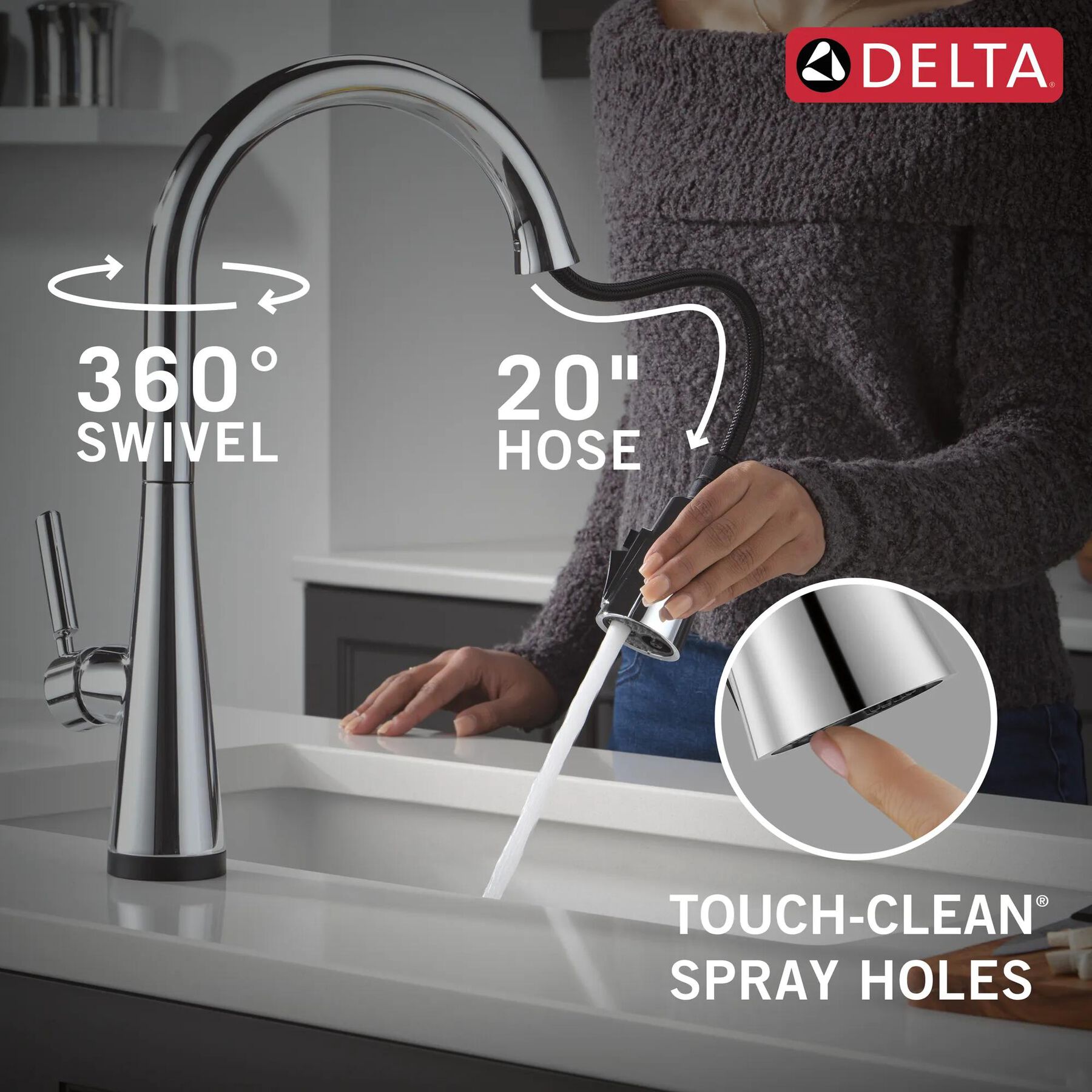 Single Handle Kitchen Pull-Down Faucet with Touch2O Technology
