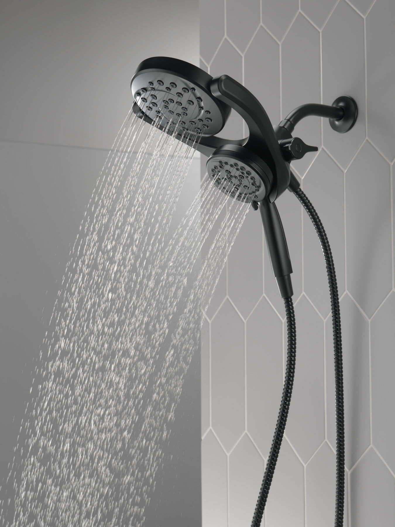 HydroRain&reg; 4-Setting Two-in-One Shower Head (Recertified)