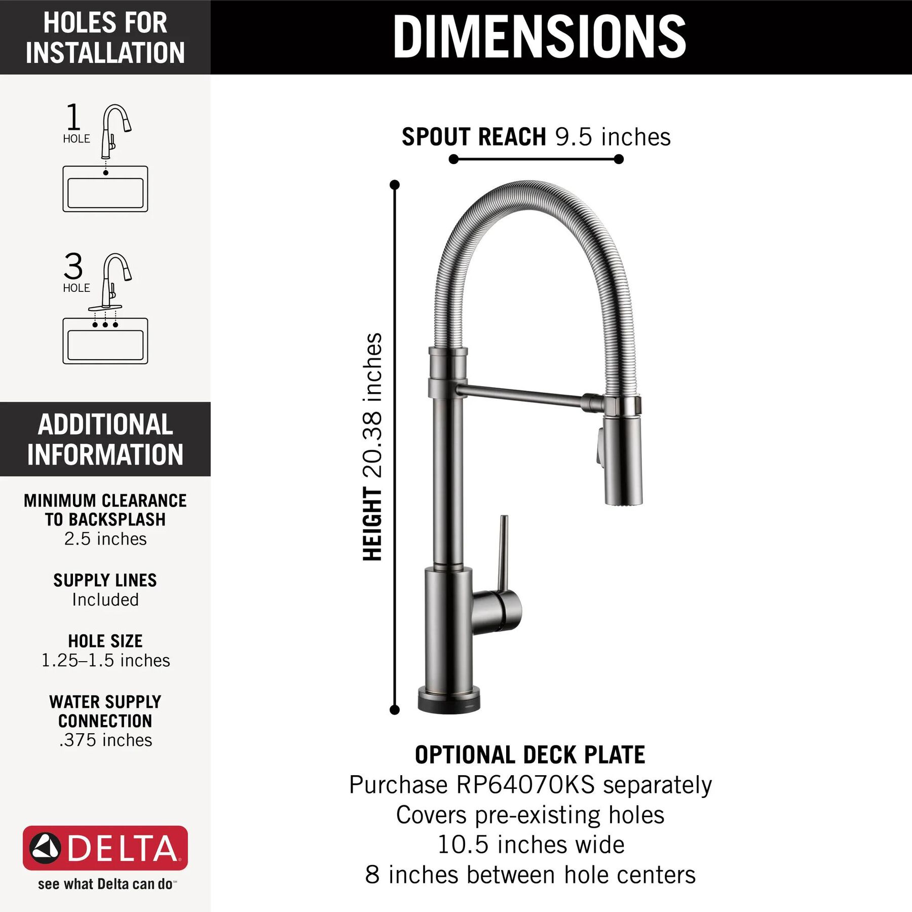 Touch<sub>2</sub>O&reg; Technology Kitchen Faucet with Touchless Technology