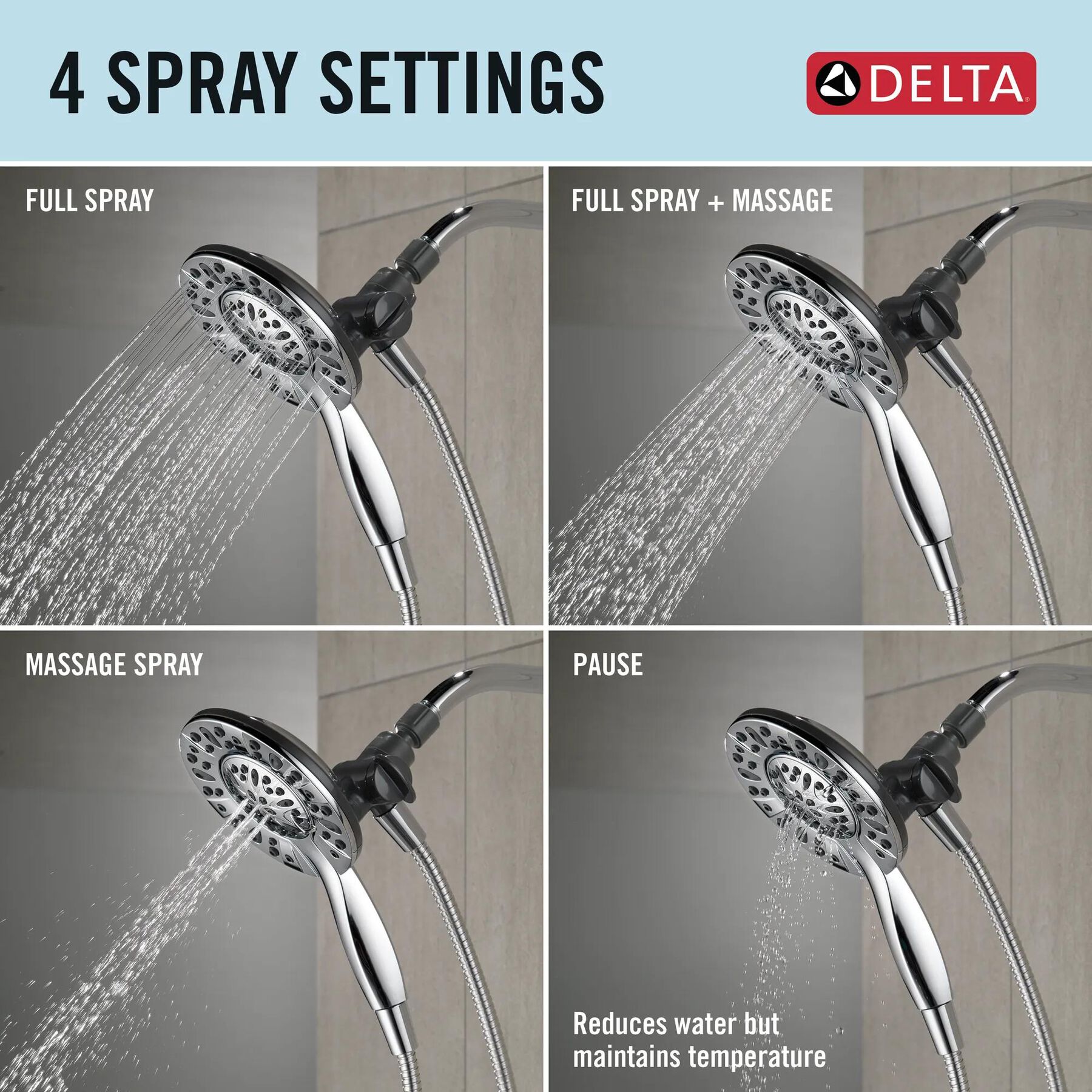 In2ition&reg; 4-Setting Two-in-One Shower