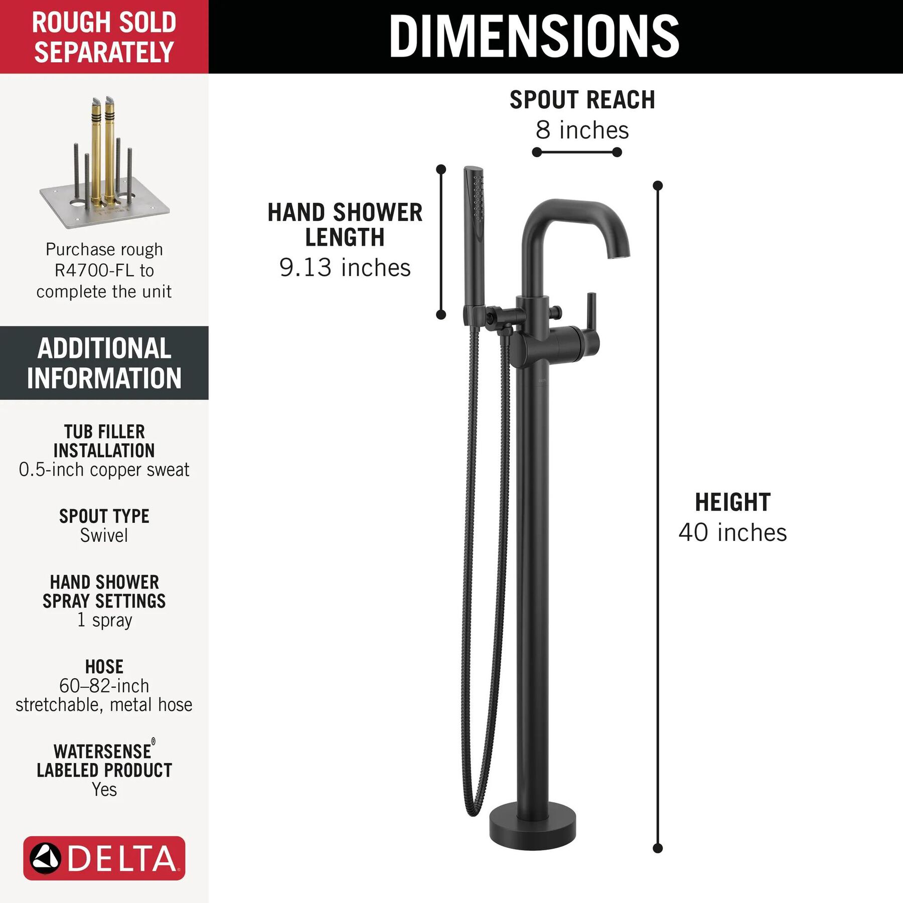 Floor Mount Tub Filler (Recertified)