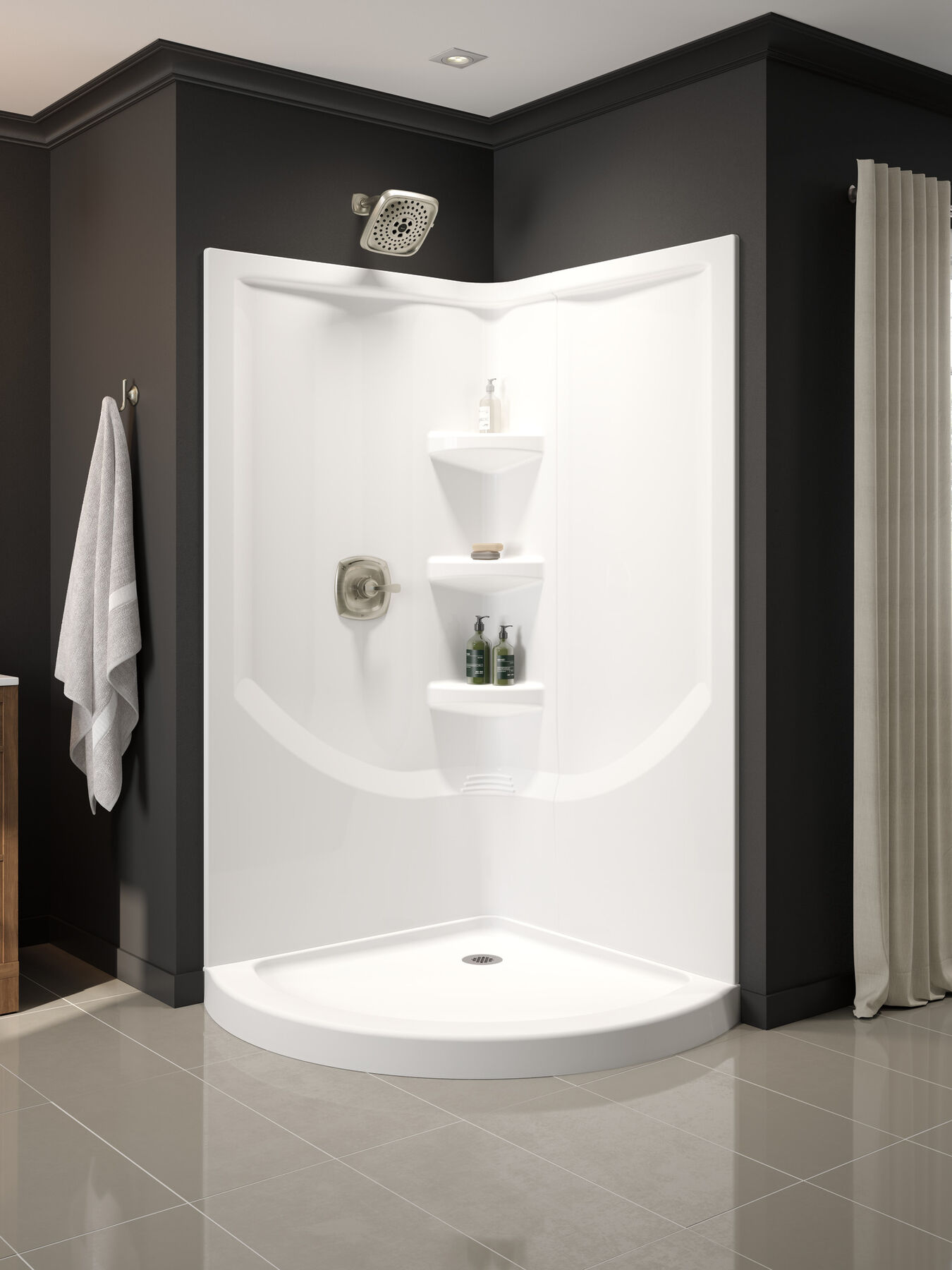 38'' Round Corner Shower Base