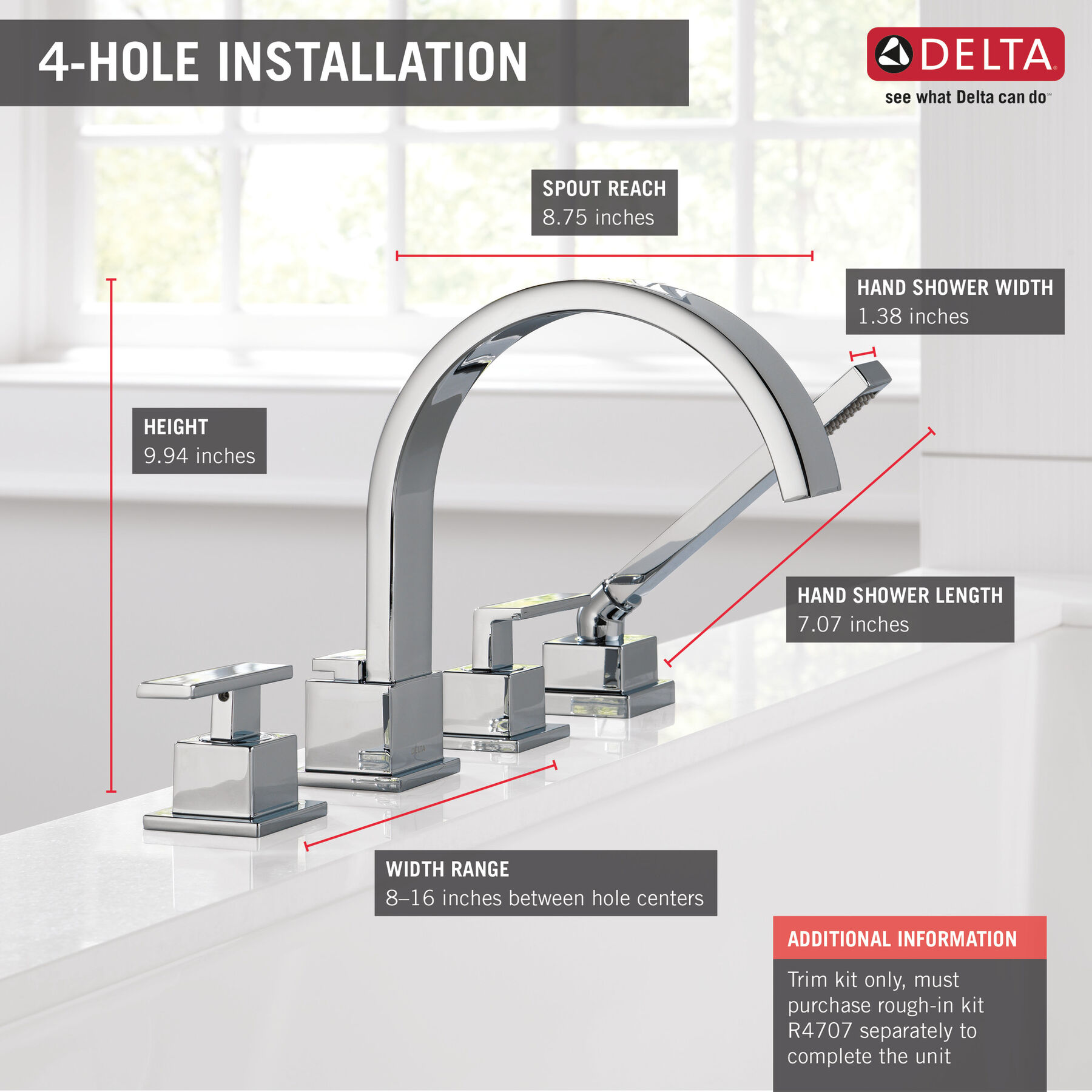 Roman Tub Trim with Hand Shower