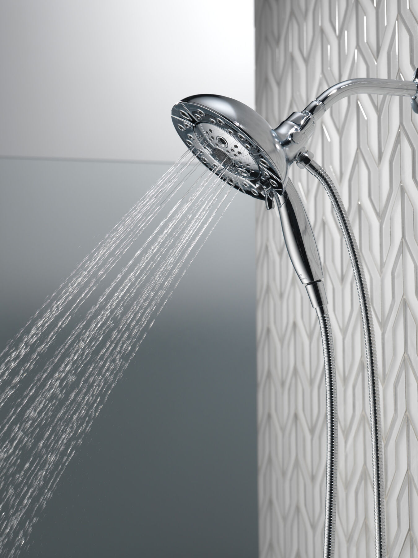 H<sub>2</sub>Okinetic&reg; In2ition&reg; 5-Setting Two-in-One Shower