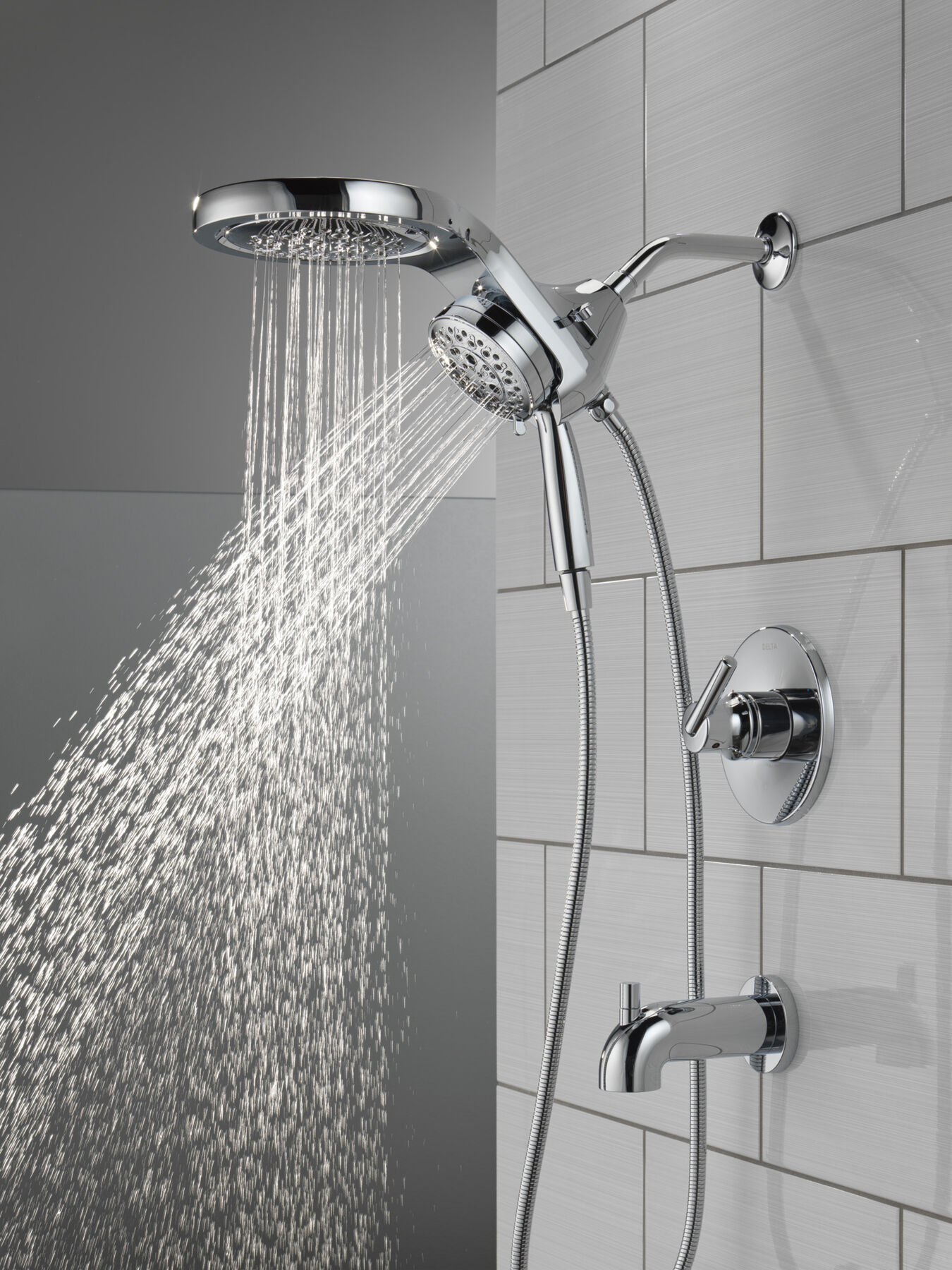 HydroRain&reg; H<sub>2</sub>Okinetic&reg; 5-Setting Two-in-One Shower Head