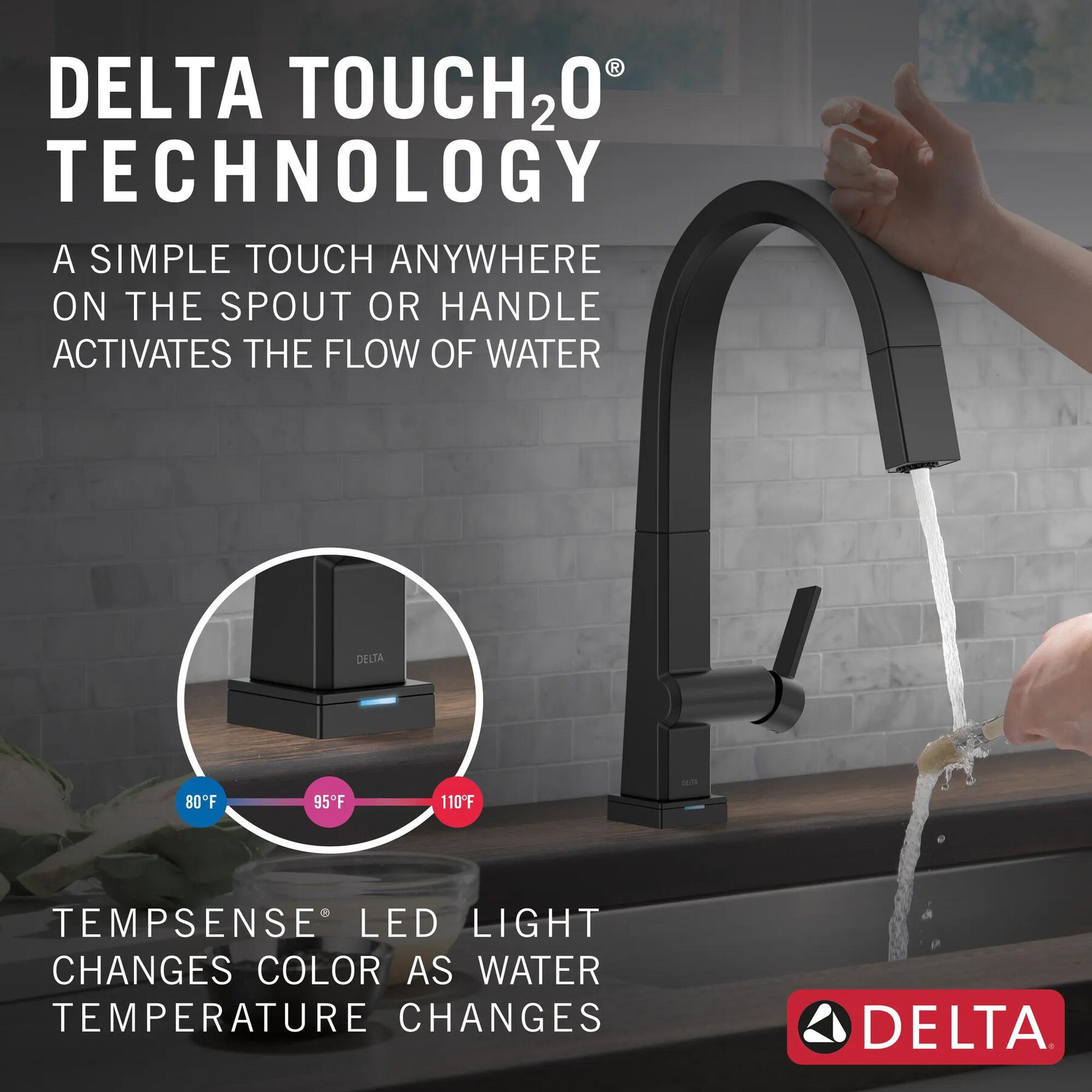Single Handle Pull-Down Kitchen Faucet With Touch<sub>2</sub>O&reg; Technology Technology