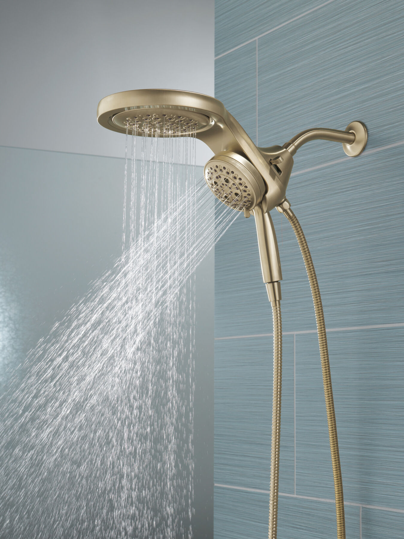 HydroRain&reg; H<sub>2</sub>Okinetic&reg; 5-Setting Two-in-One Shower Head (Recertified)
