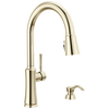 Single Handle Pull-Down Kitchen Faucet with Soap Dispenser and ShieldSpray Technology