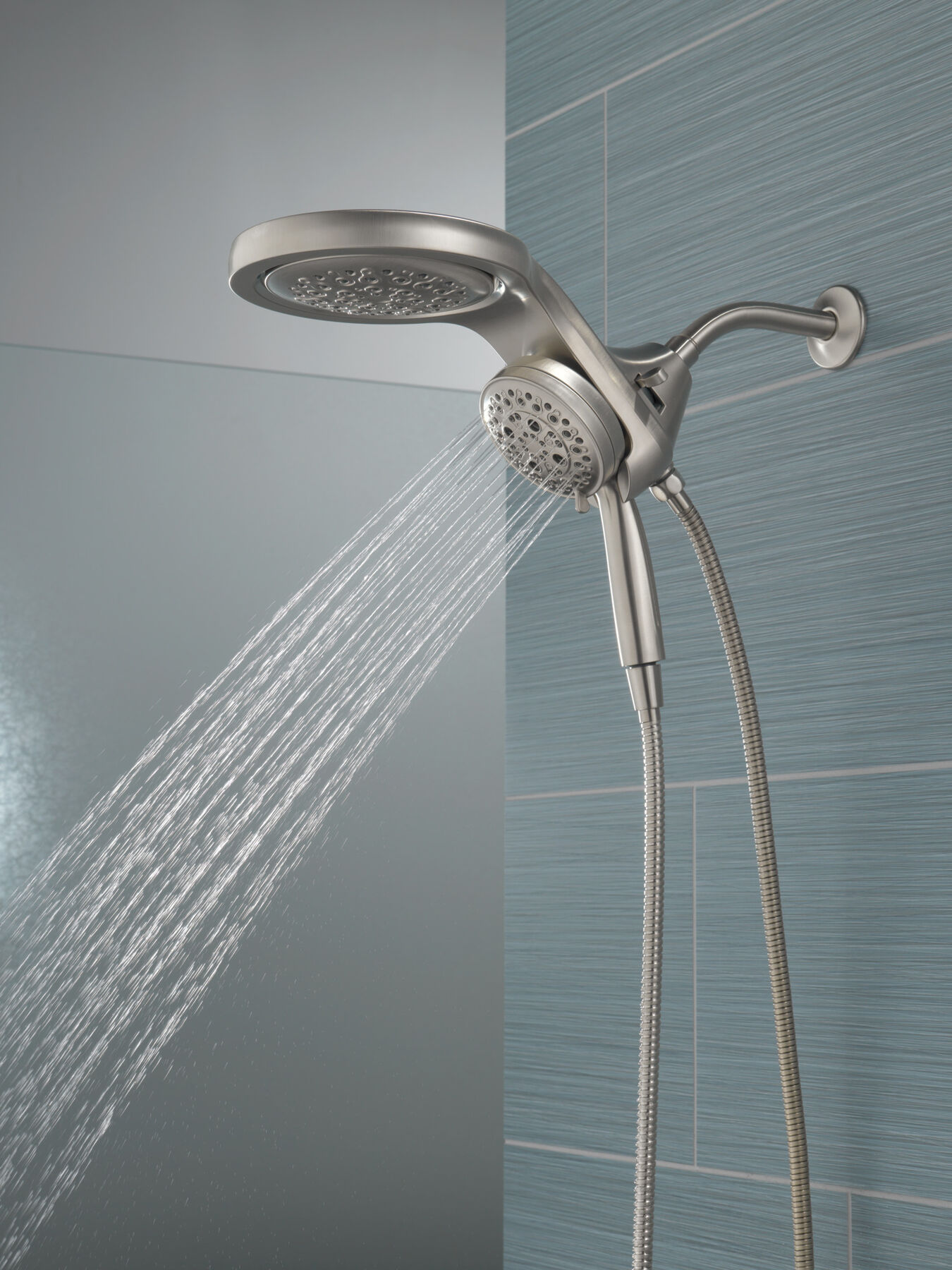 HydroRain&reg; H2Okinetic&reg; 5-Setting Two-in-One Shower Head (Recertified)