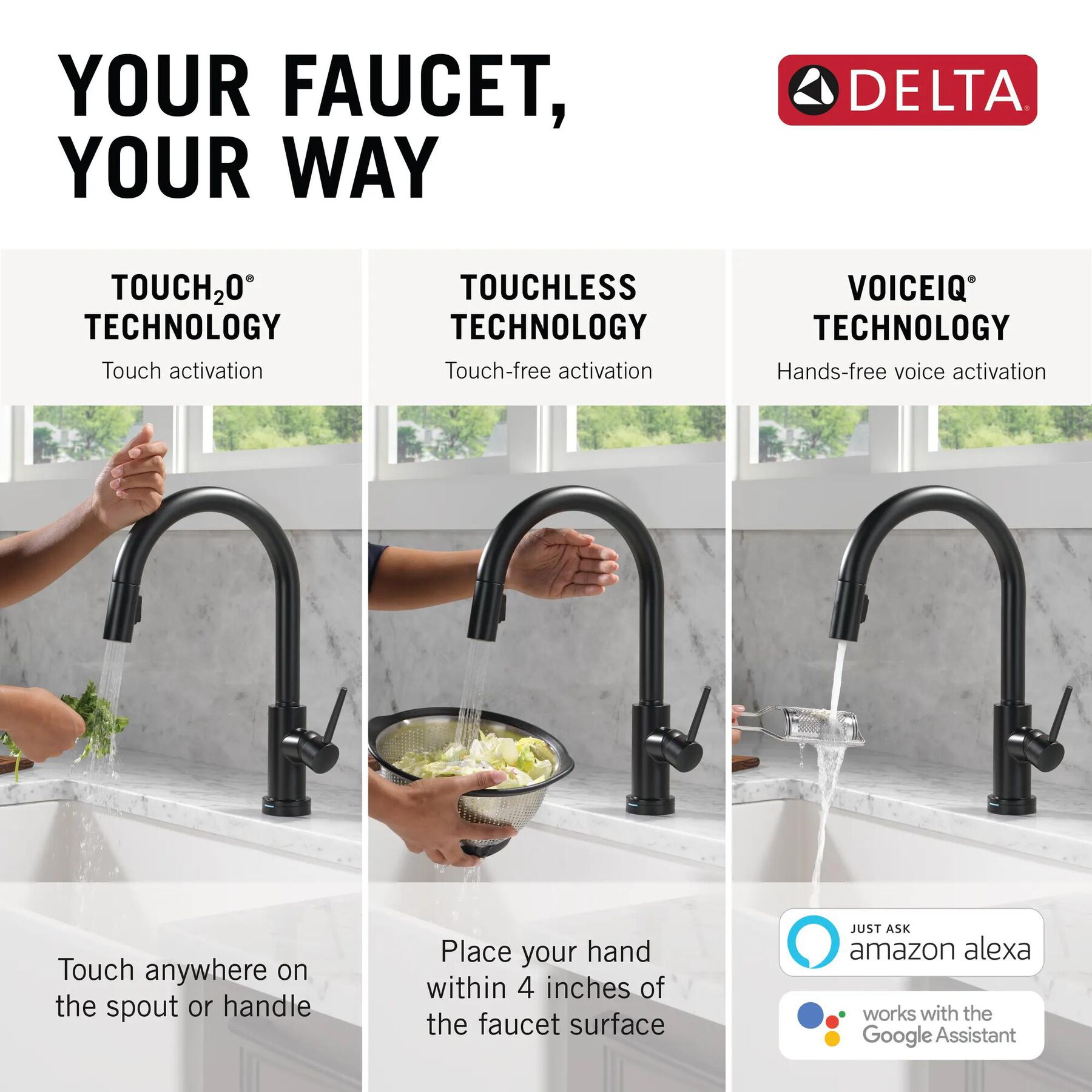 VoiceIQ&reg; Kitchen Faucet with Touch<sub>2</sub>O&reg; Technology with Touchless Technology (Recertified)
