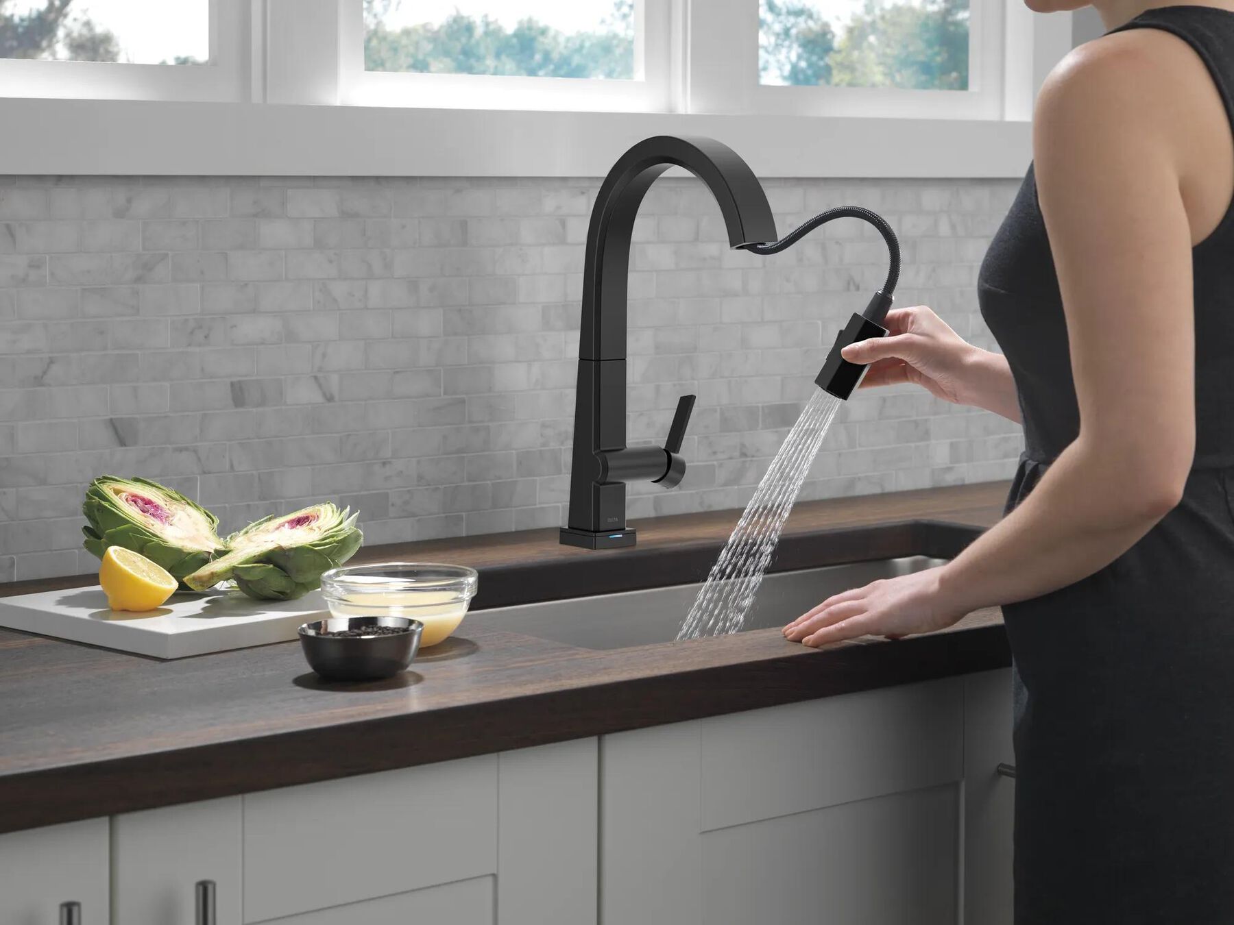 Single Handle Pull-Down Kitchen Faucet With Touch<sub>2</sub>O&reg; Technology Technology