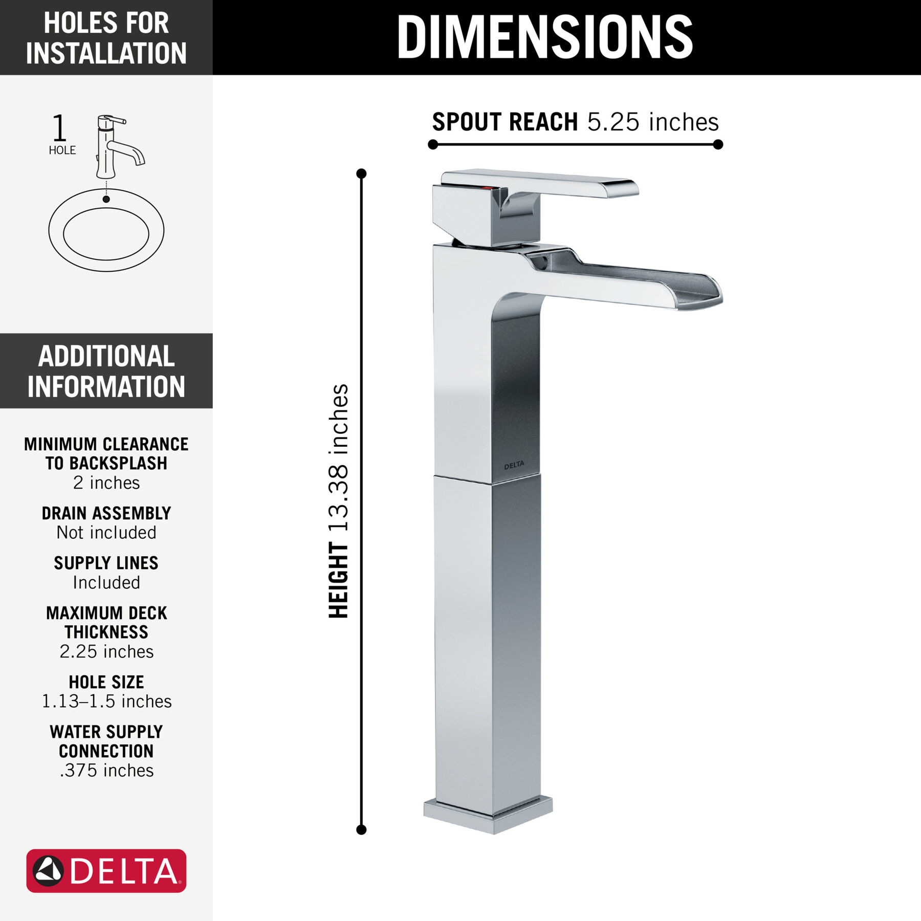 Single Handle Vessel Channel Bathroom Faucet