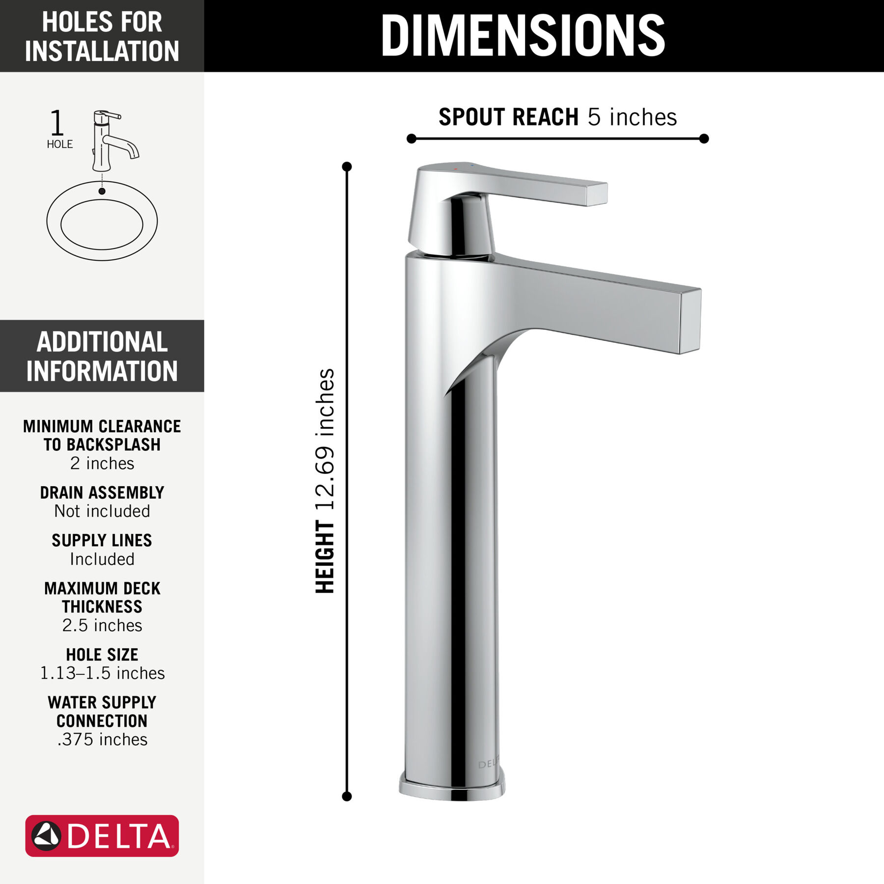 Single Handle Vessel Bathroom Faucet