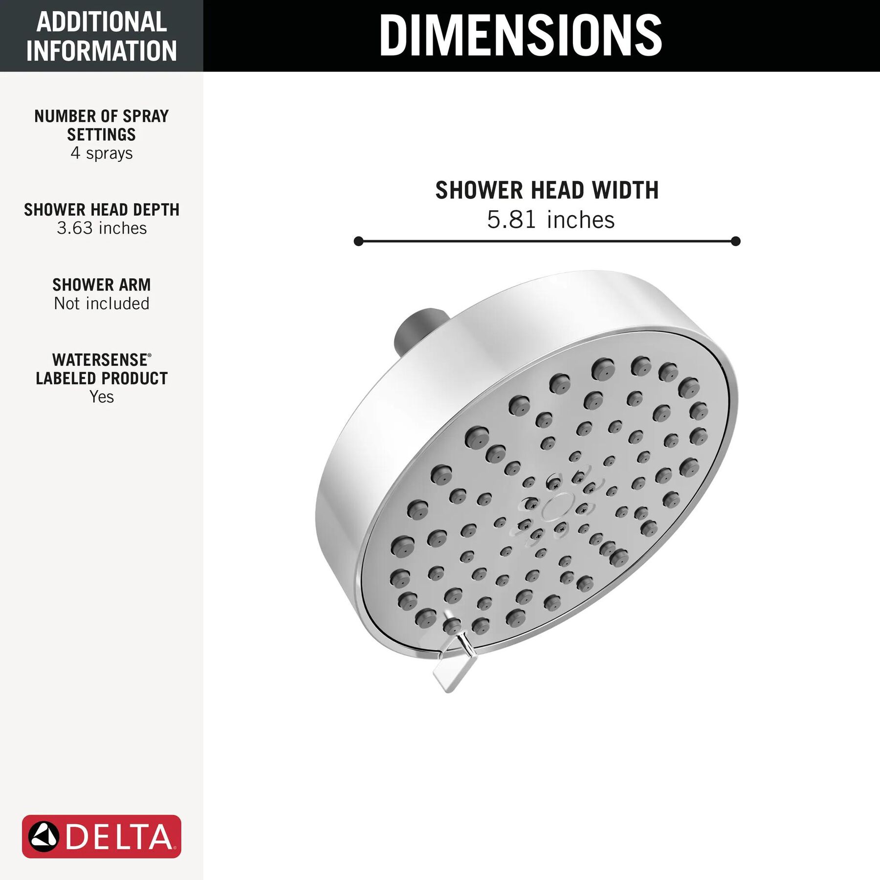 4-Setting Shower Head